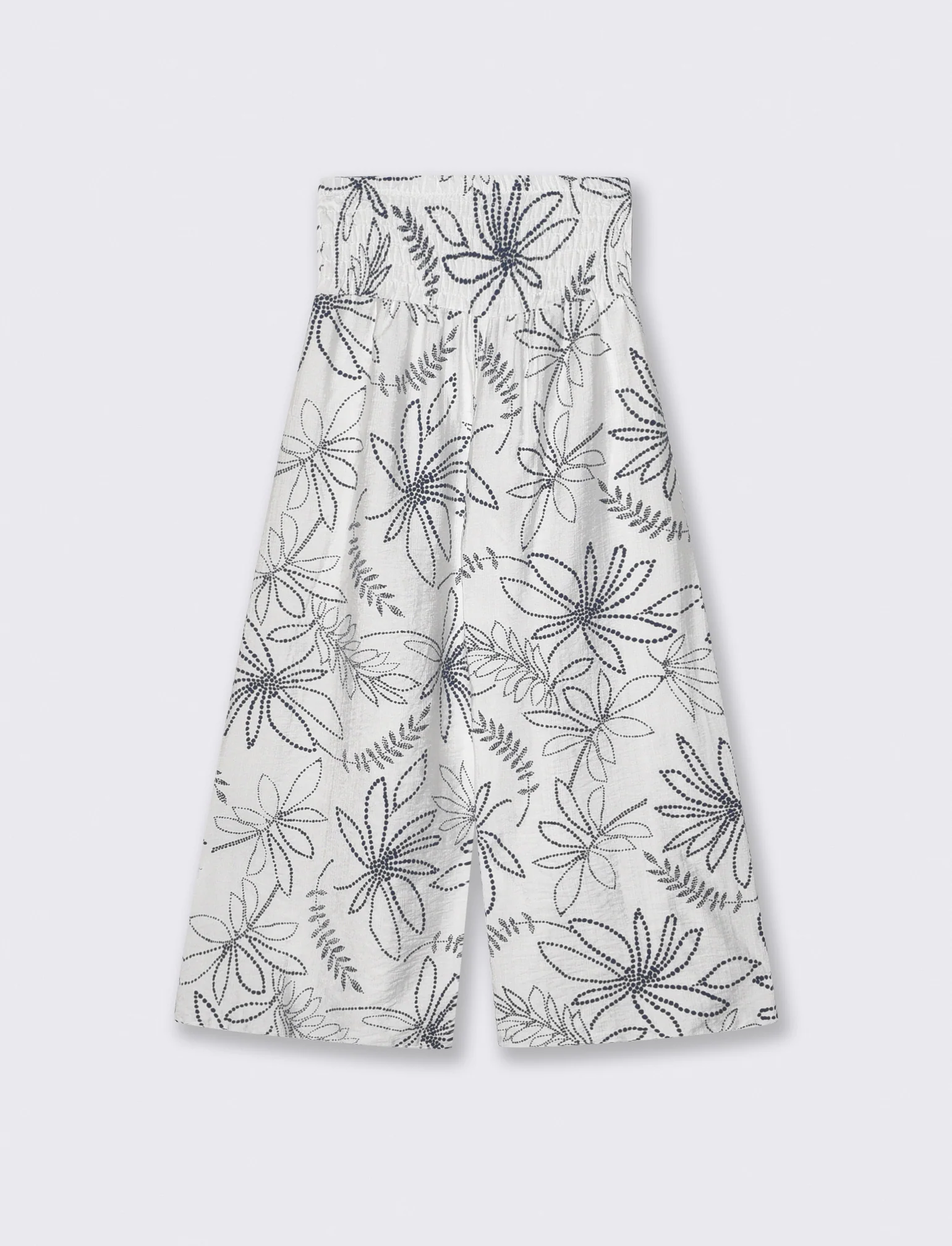 Pantaloni stampati con fascia elastica - Bianco - Image 2