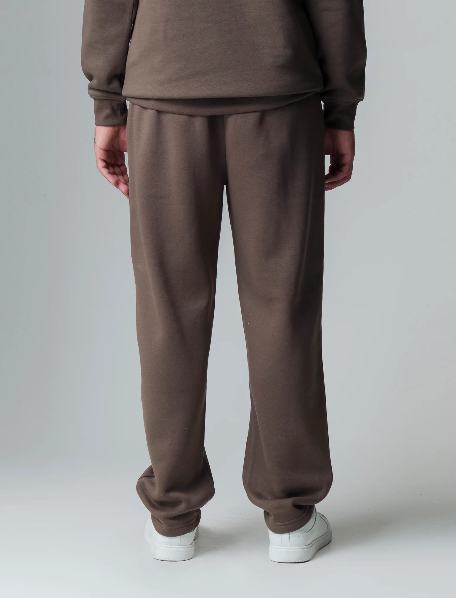 Pantaloni straight in felpa con vita jogger da uomo - Grigio fango - Image 2