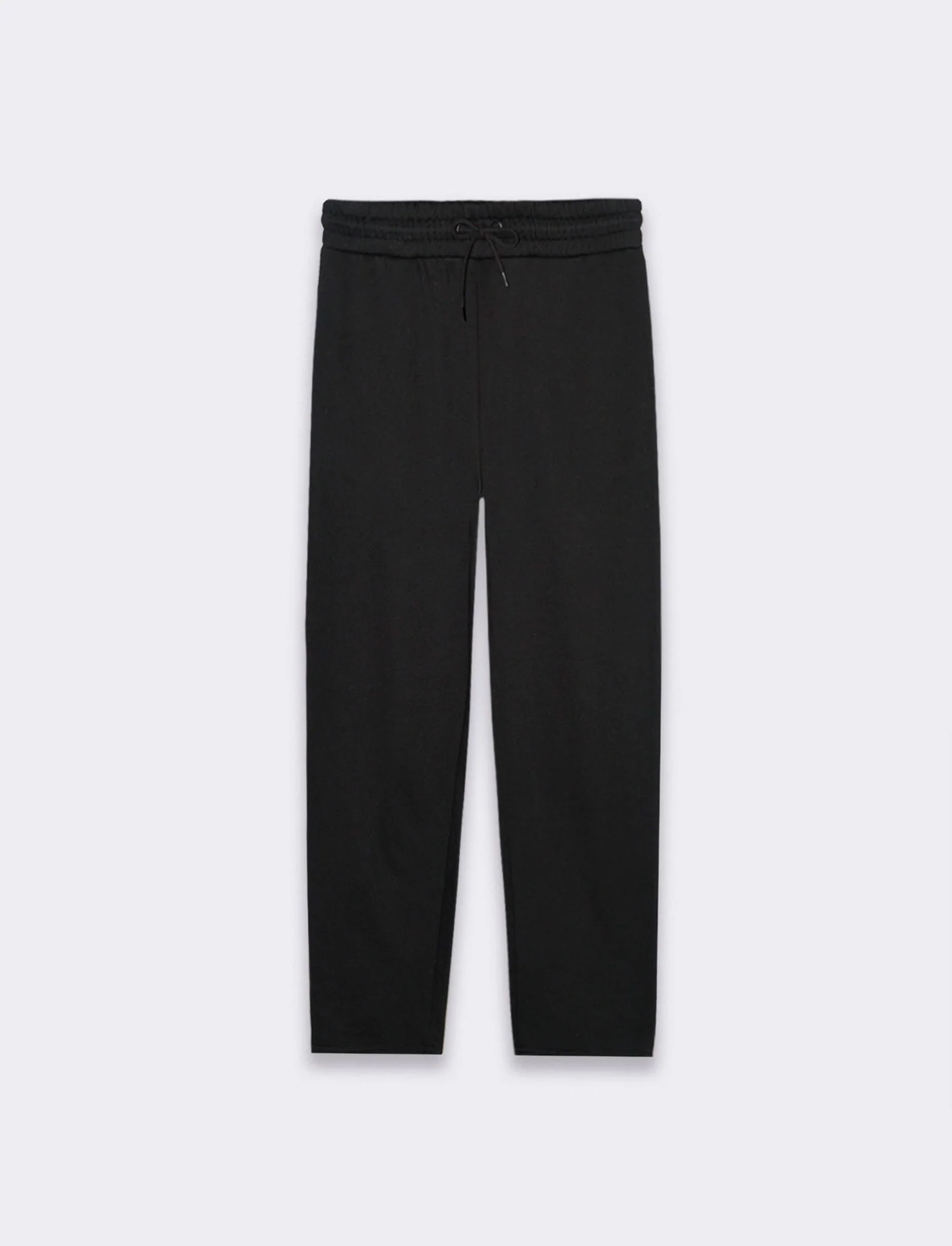 Pantaloni straight in felpa con vita jogger da uomo - Nero