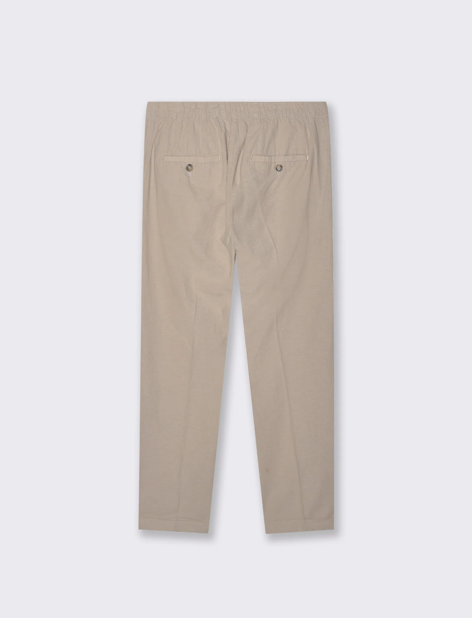 Pantaloni vita jogger misto lino da uomo - Beige - Image 2