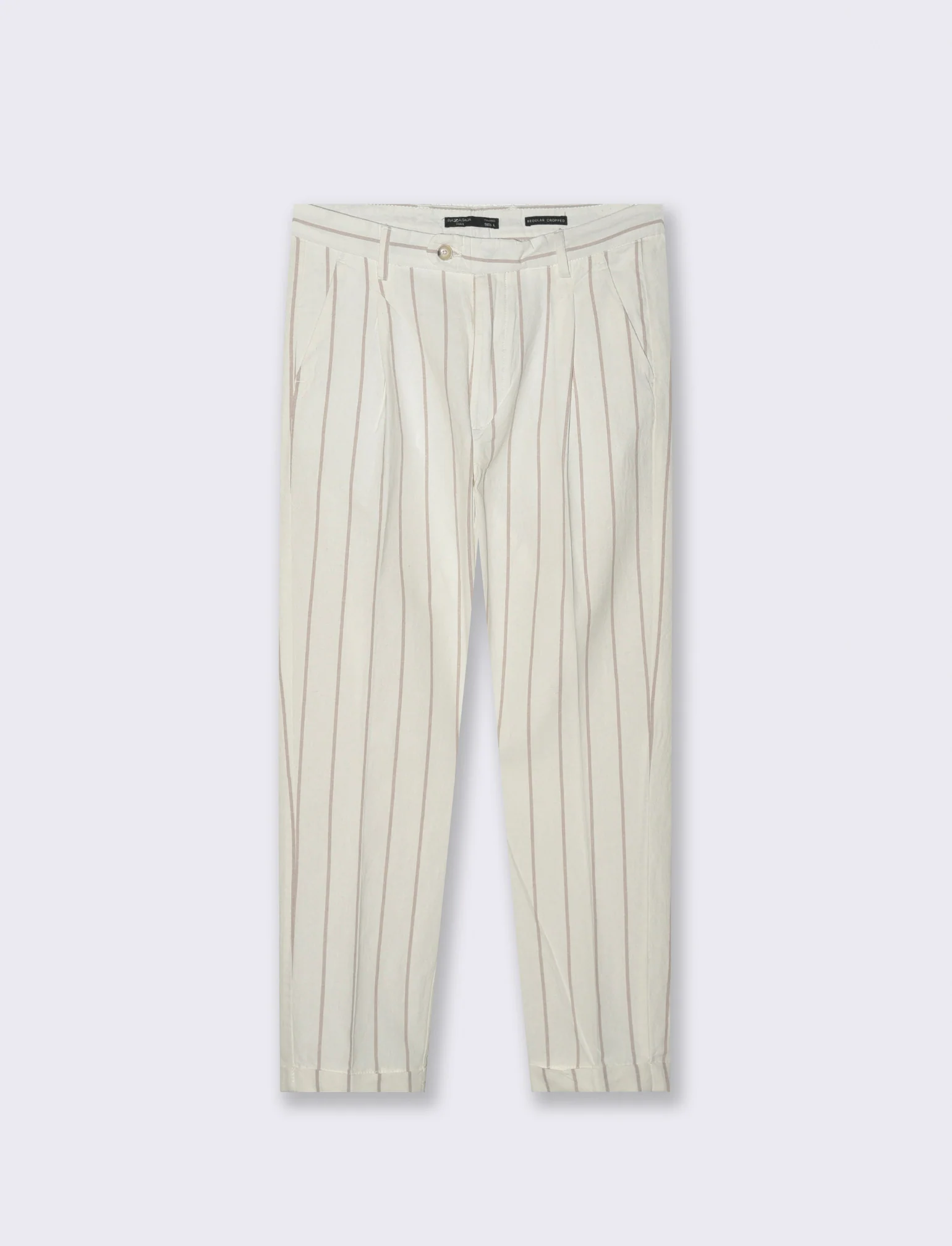 Pantaloni vita jogger misto lino da uomo - Bianco - Image 4
