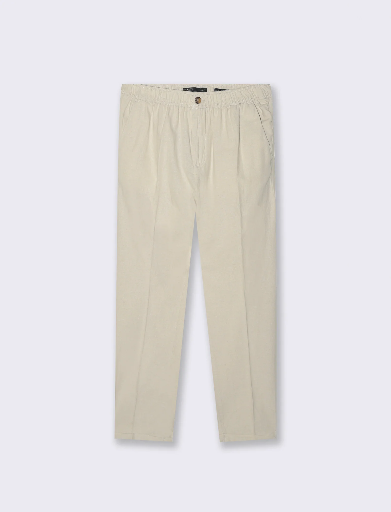 Pantaloni vita jogger misto lino da uomo - Grigio ghiaccio - Image 4