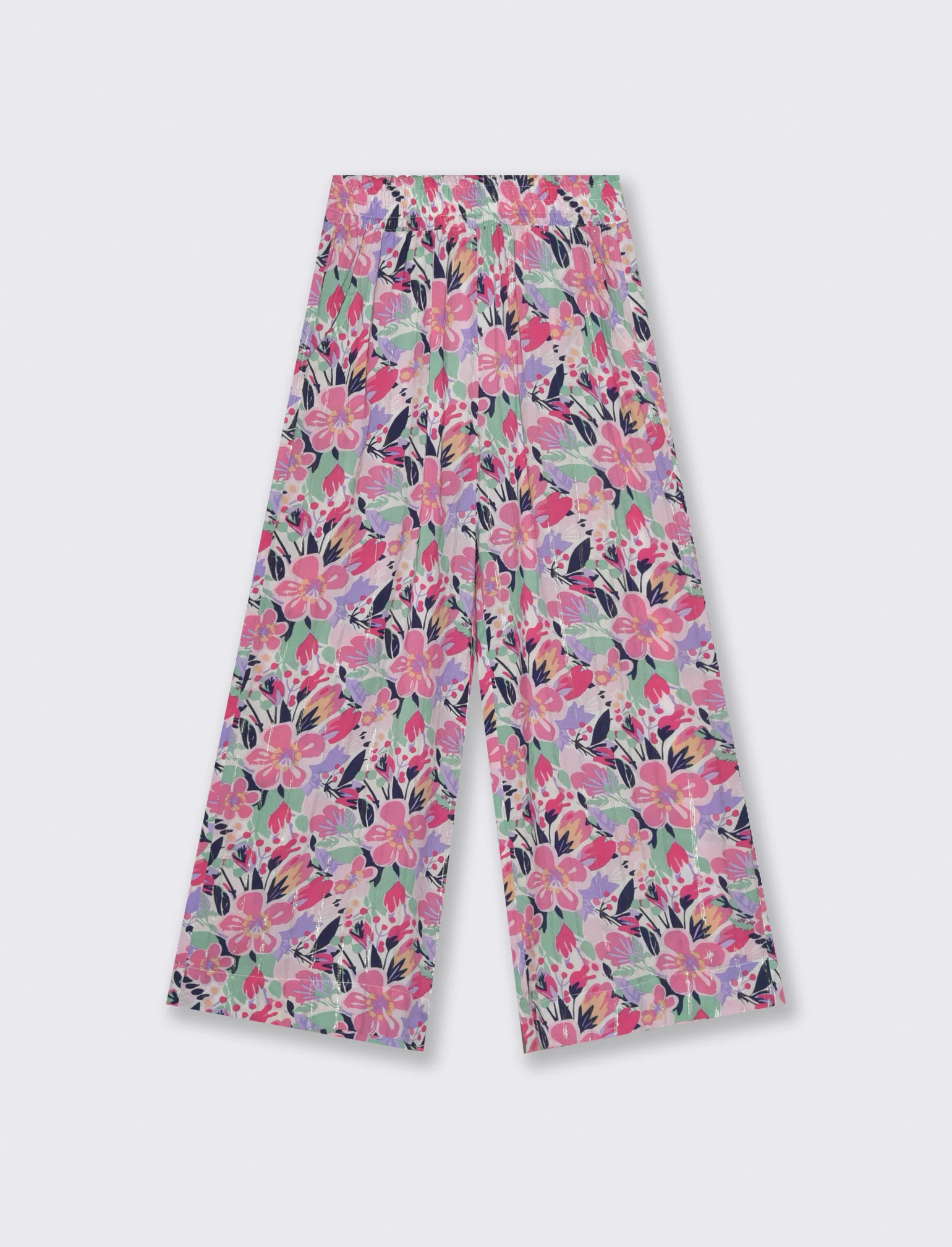 Pantaloni wide leg in viscosa brillante - Fantasia