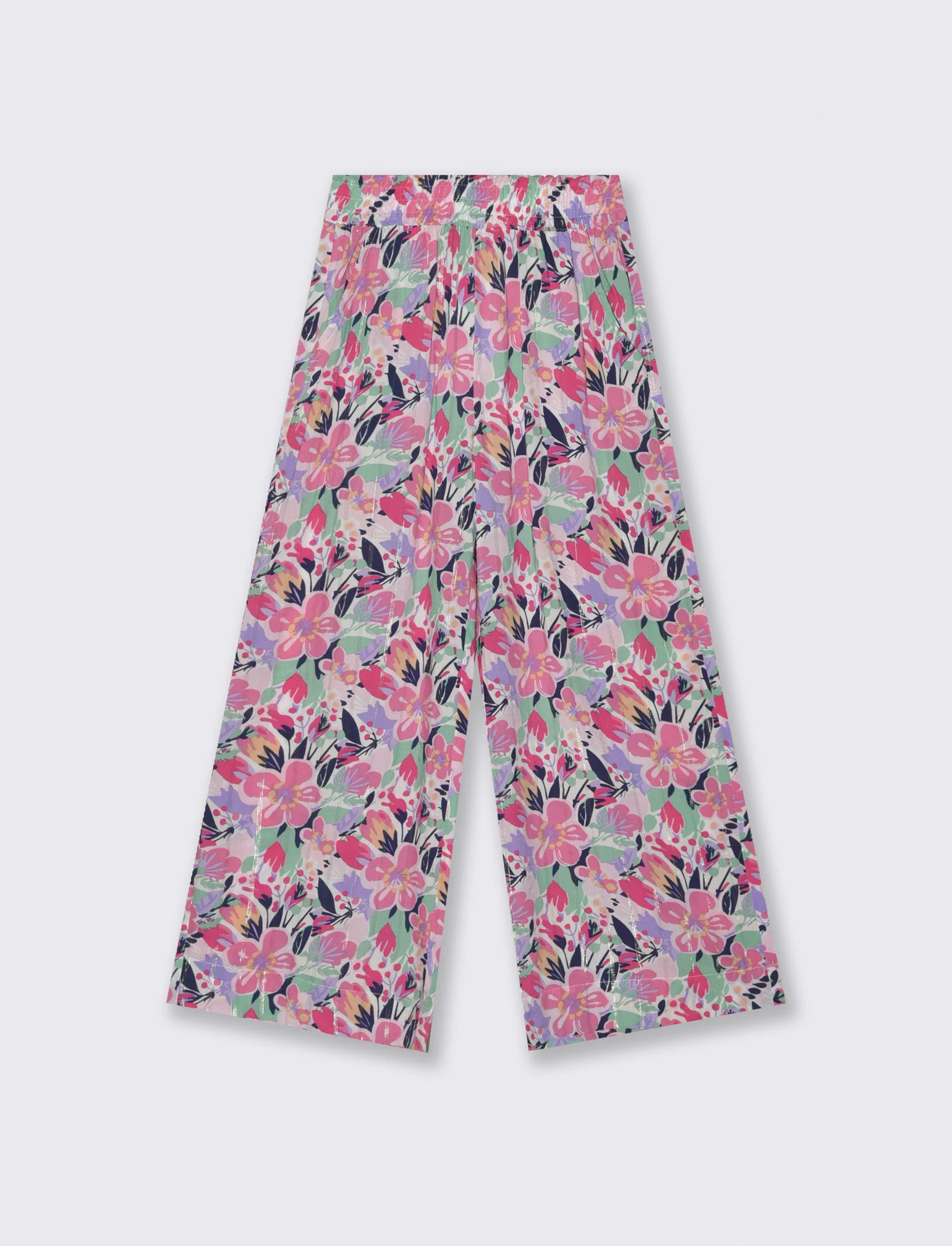 Pantaloni wide leg in viscosa brillante - Fantasia - Image 2