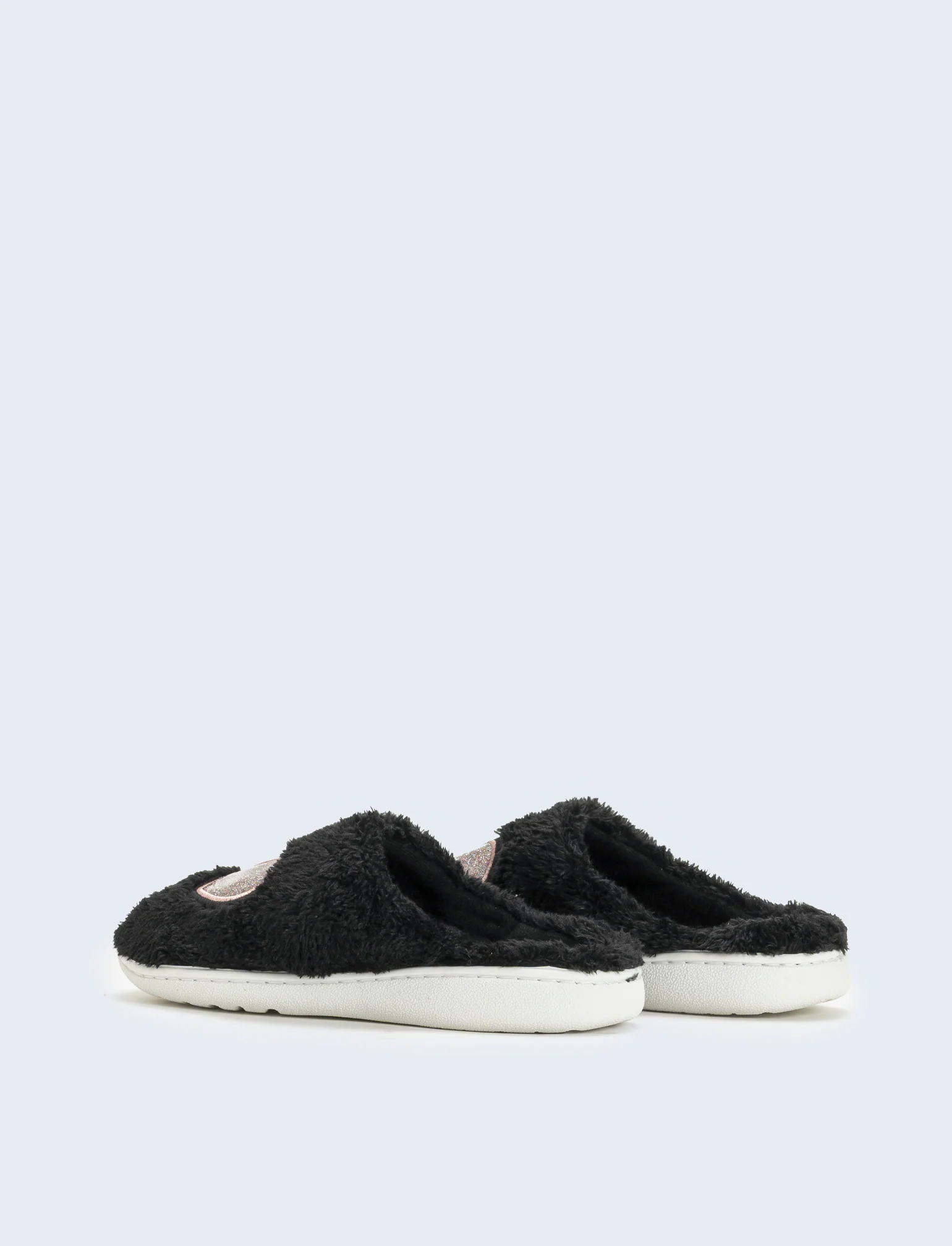 Pantofola con cuori da donna - Nero - Image 2