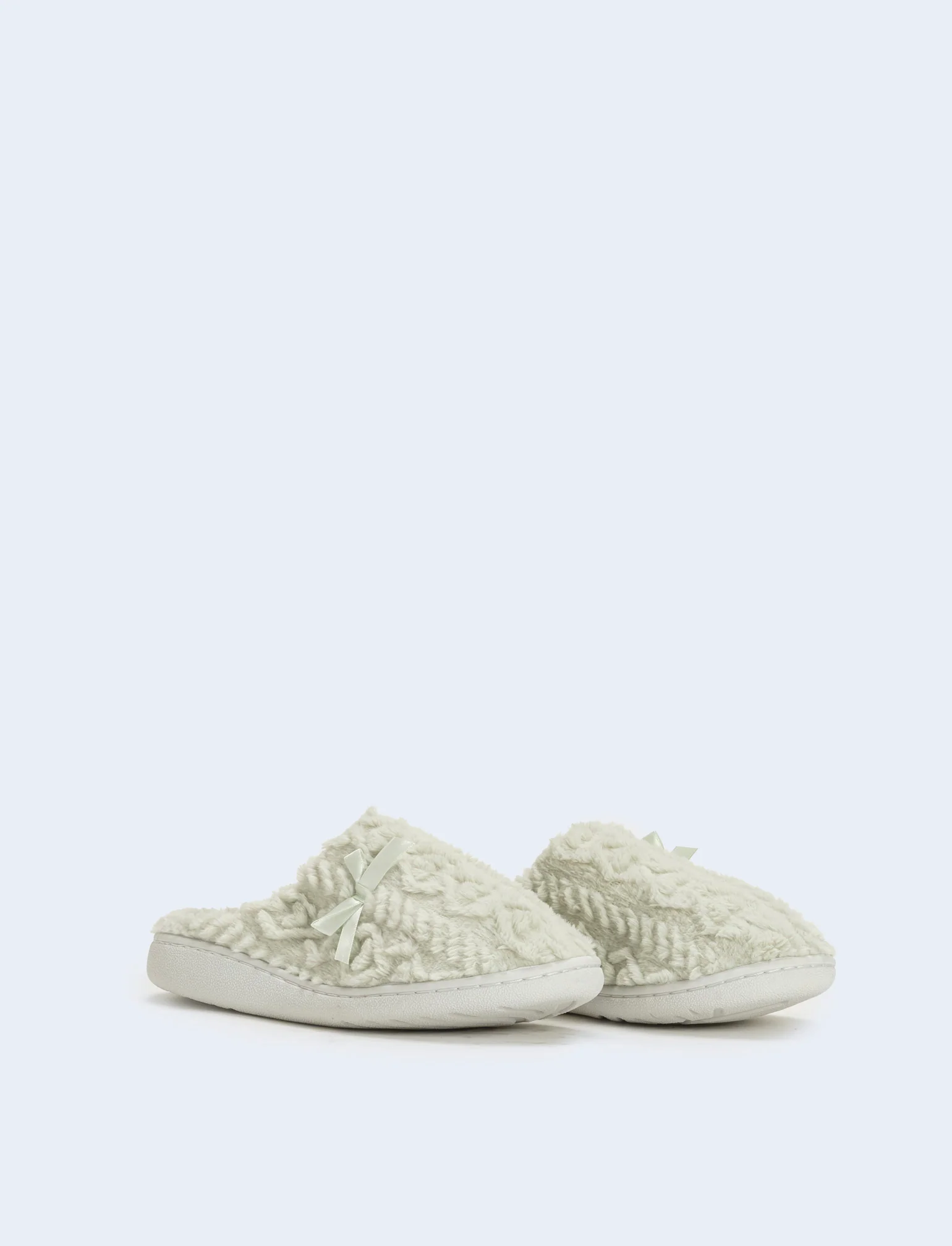 Pantofola da donna con fiocco laterale - Turchese - Image 3