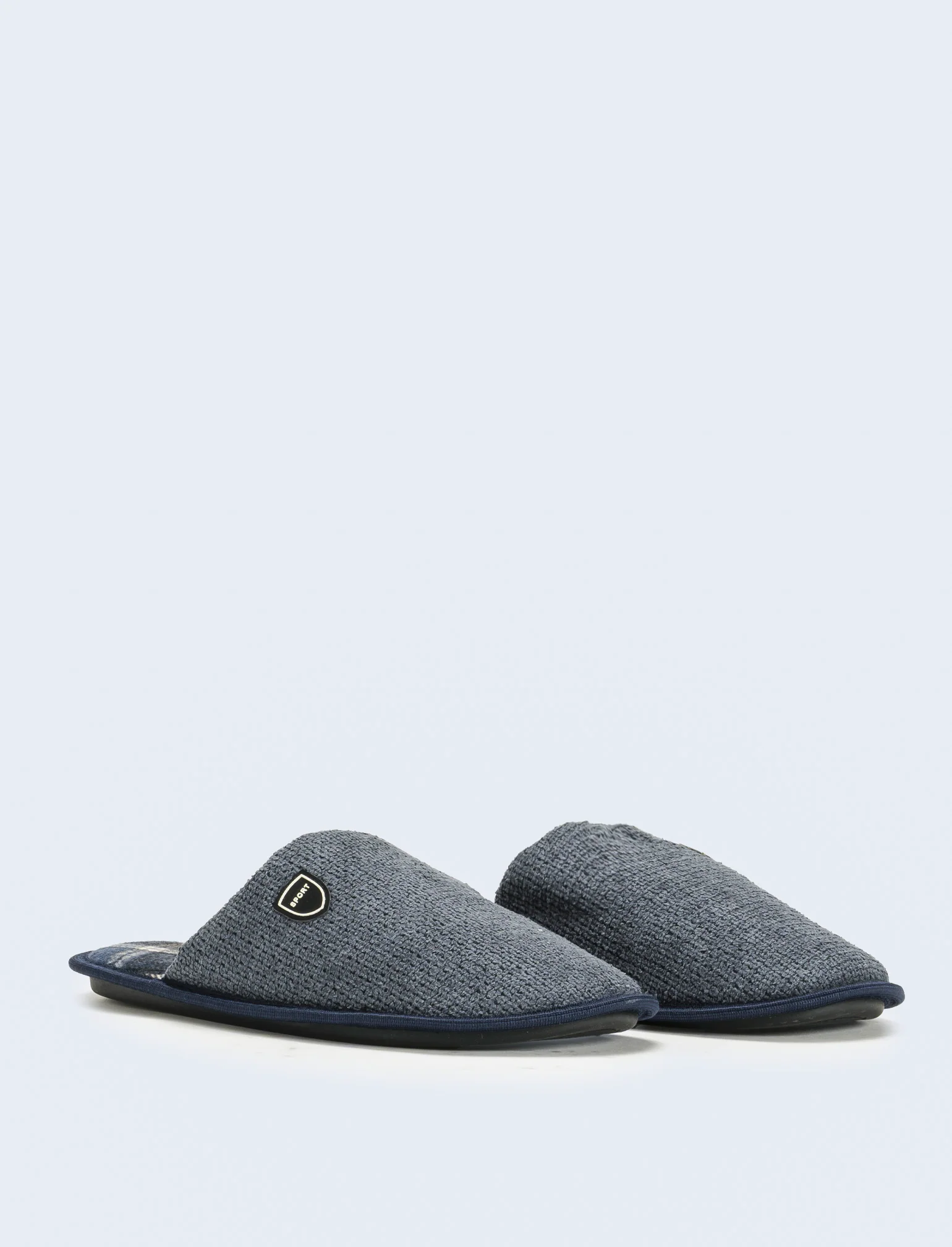 Pantofola da uomo con fodera effetto galles - Blu - Image 3