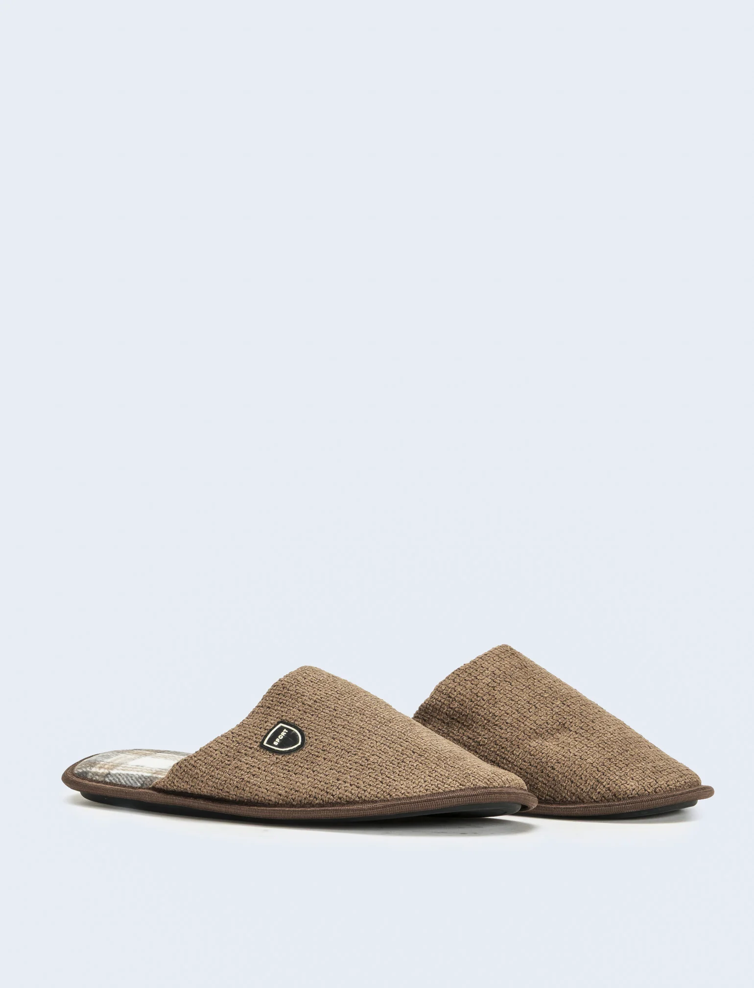Pantofola da uomo con fodera effetto galles - Marrone - Image 2