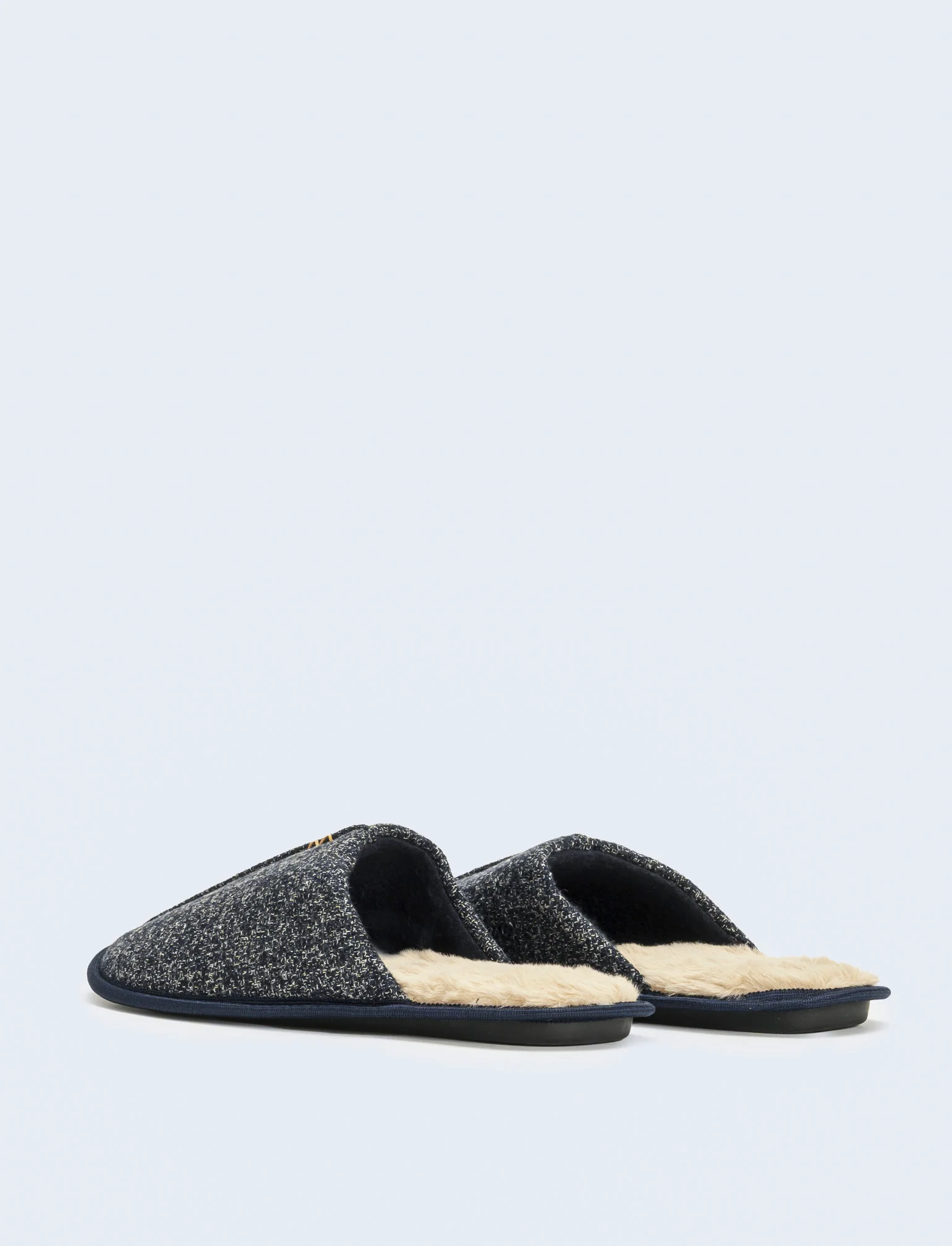 Pantofola da uomo con fodera fur - Blu - Image 2