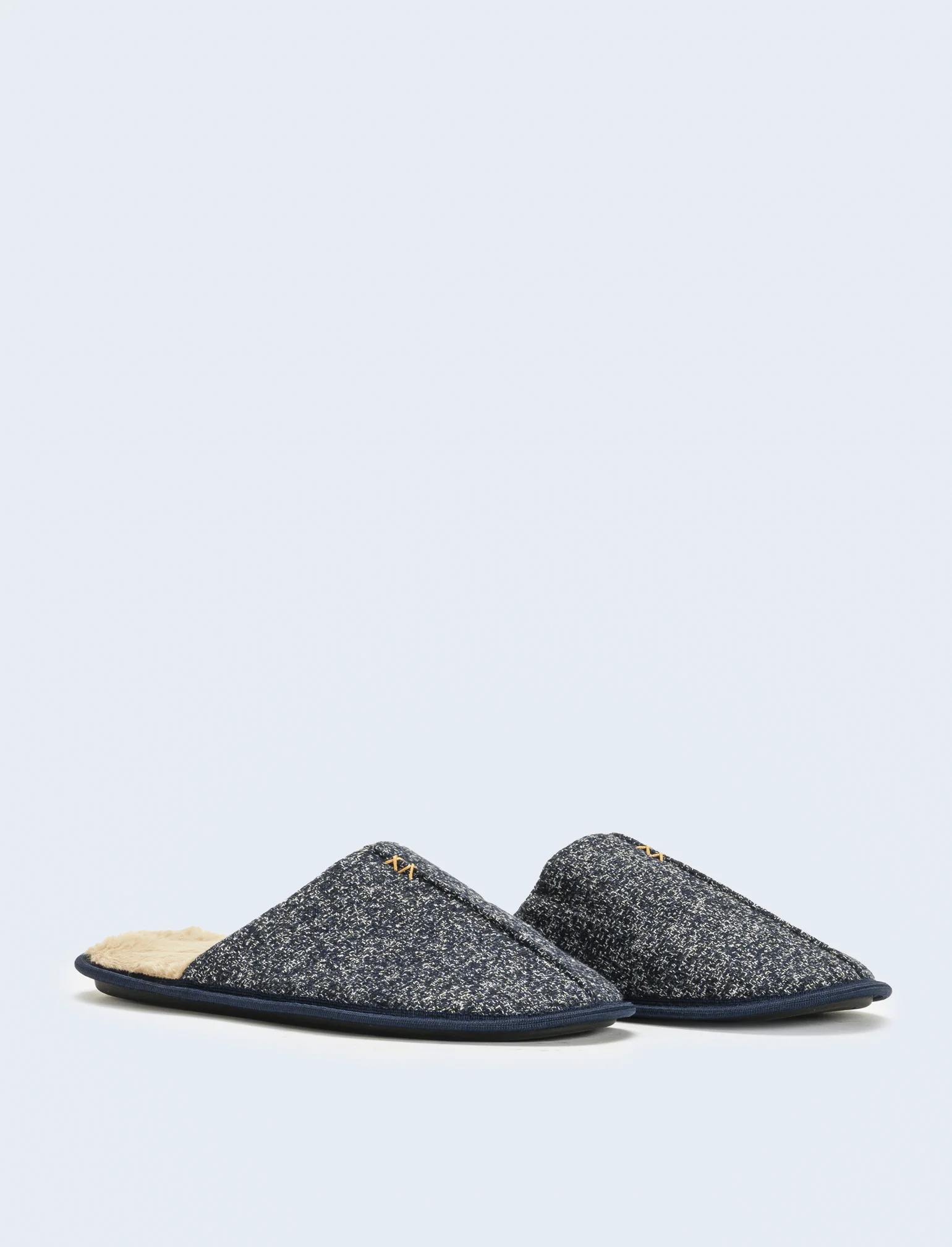Pantofola da uomo con fodera fur - Blu - Image 3