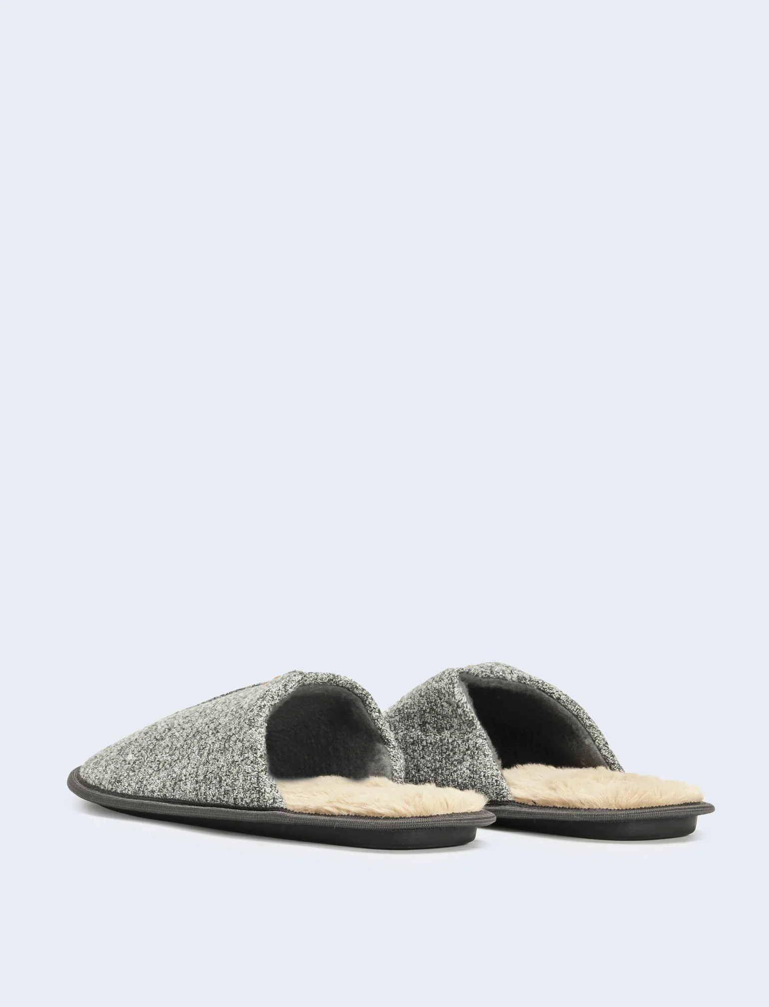Pantofola da uomo con fodera fur - Grigio - Image 2