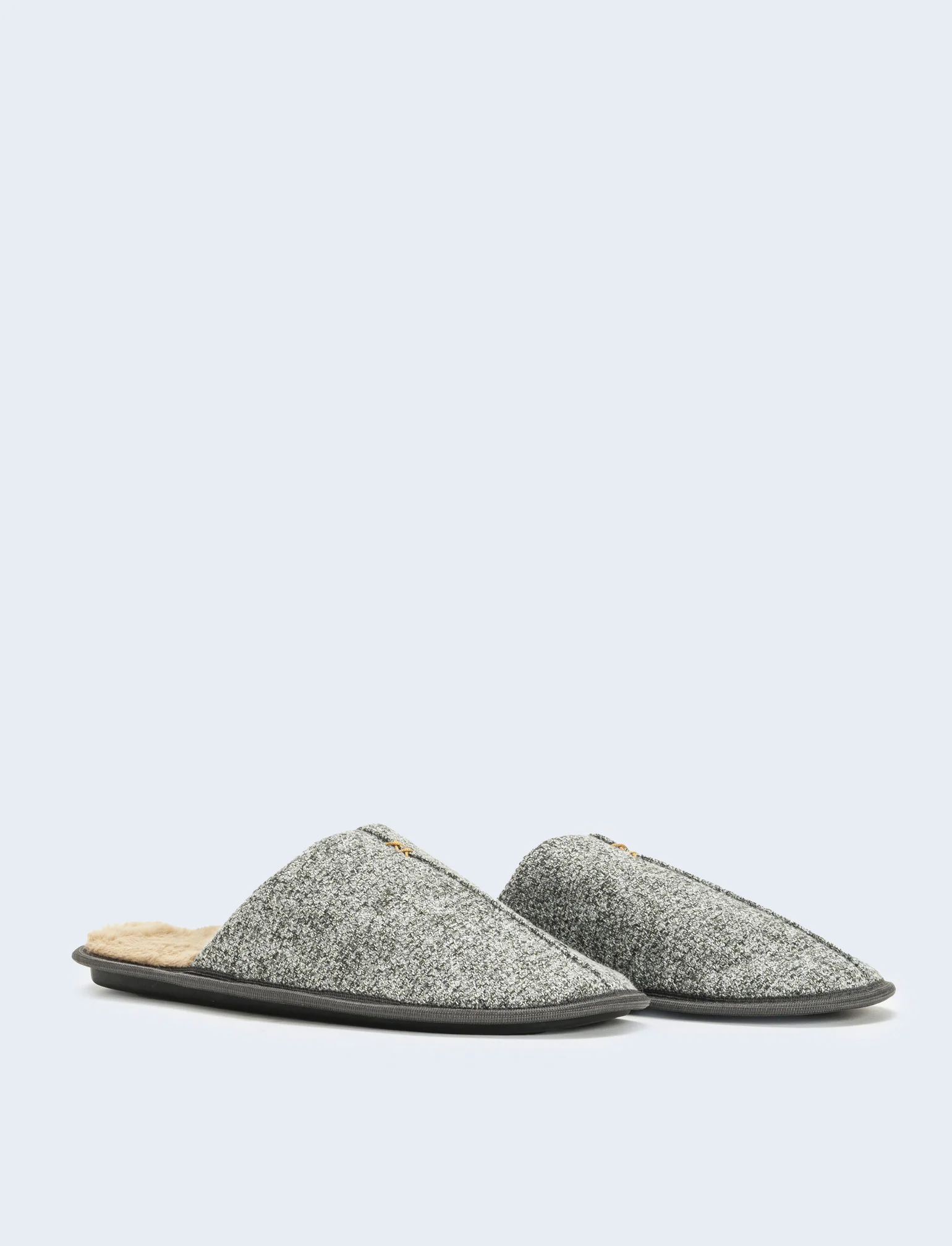 Pantofola da uomo con fodera fur - Grigio - Image 3