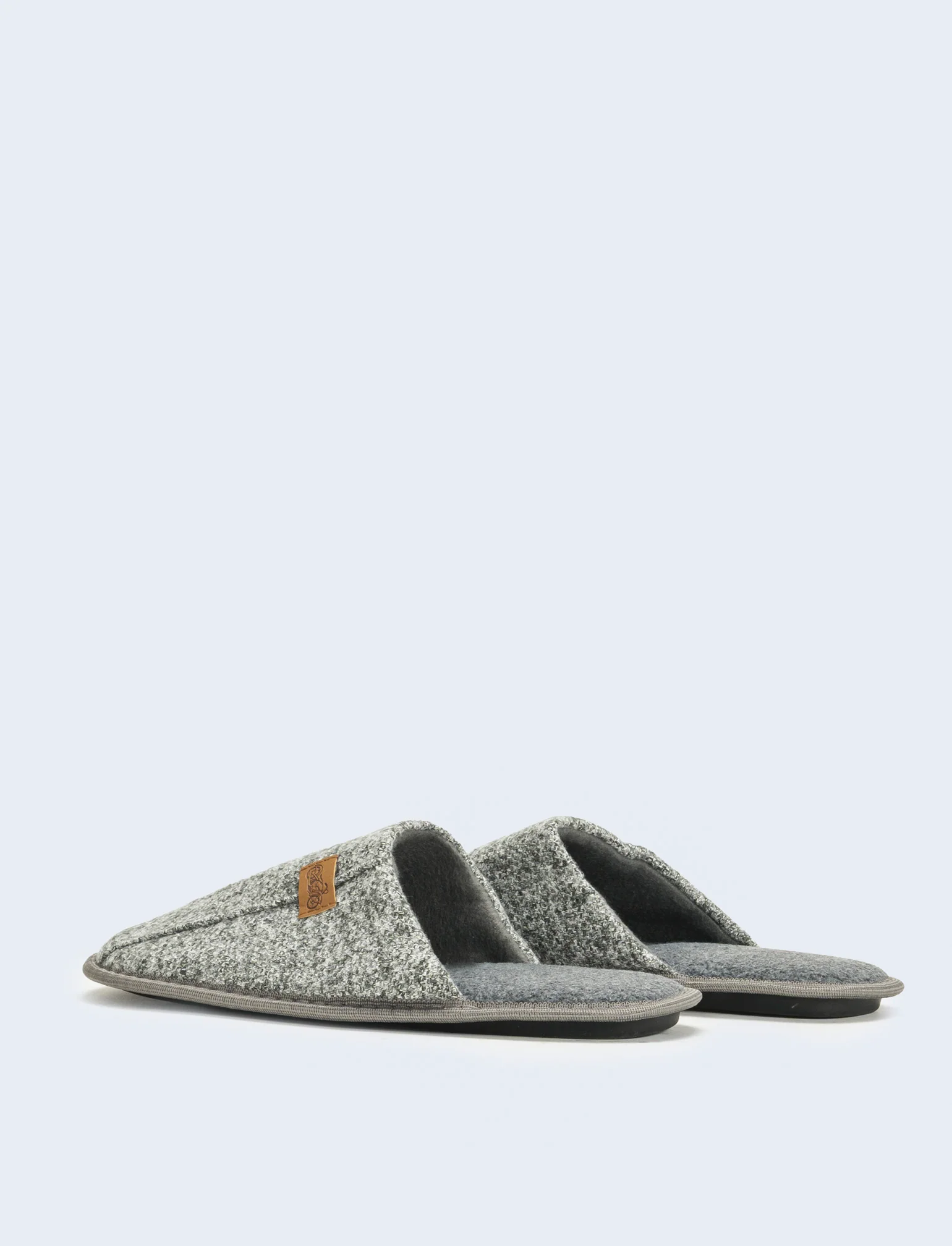 Pantofola da uomo con patch - Grigio - Image 2