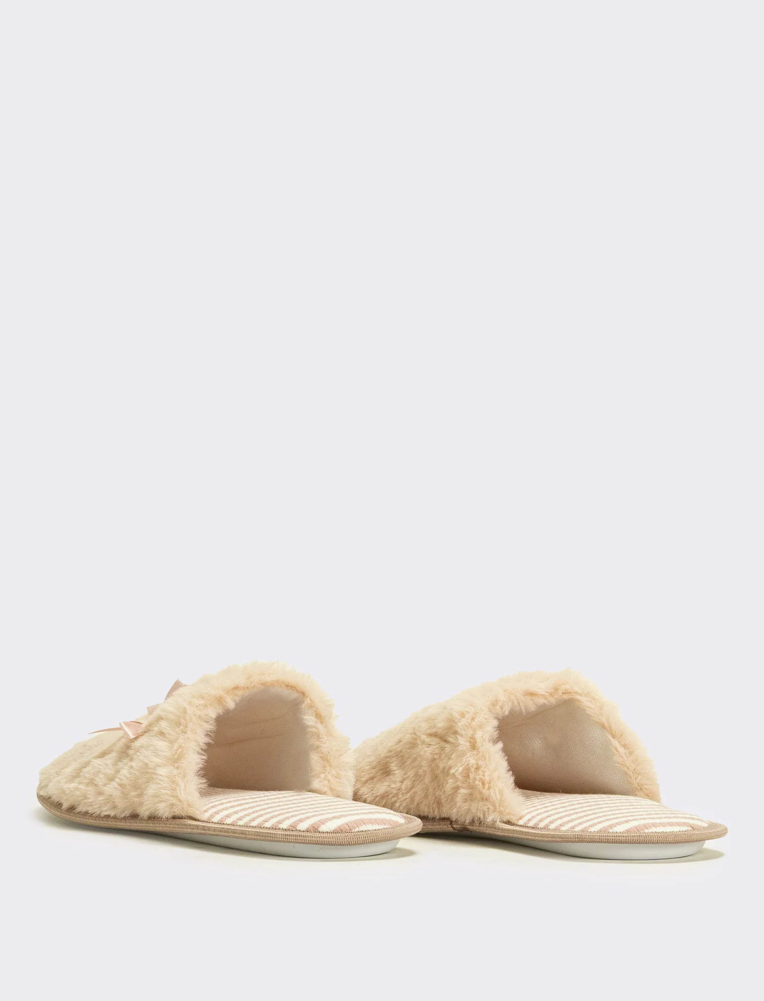 Pantofola donna con fiocco - Beige - Image 3