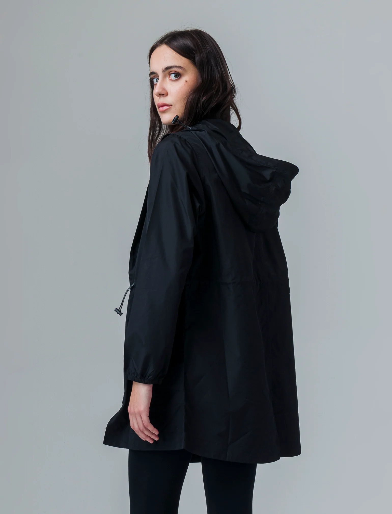 Parka con cappuccio da donna - Nero