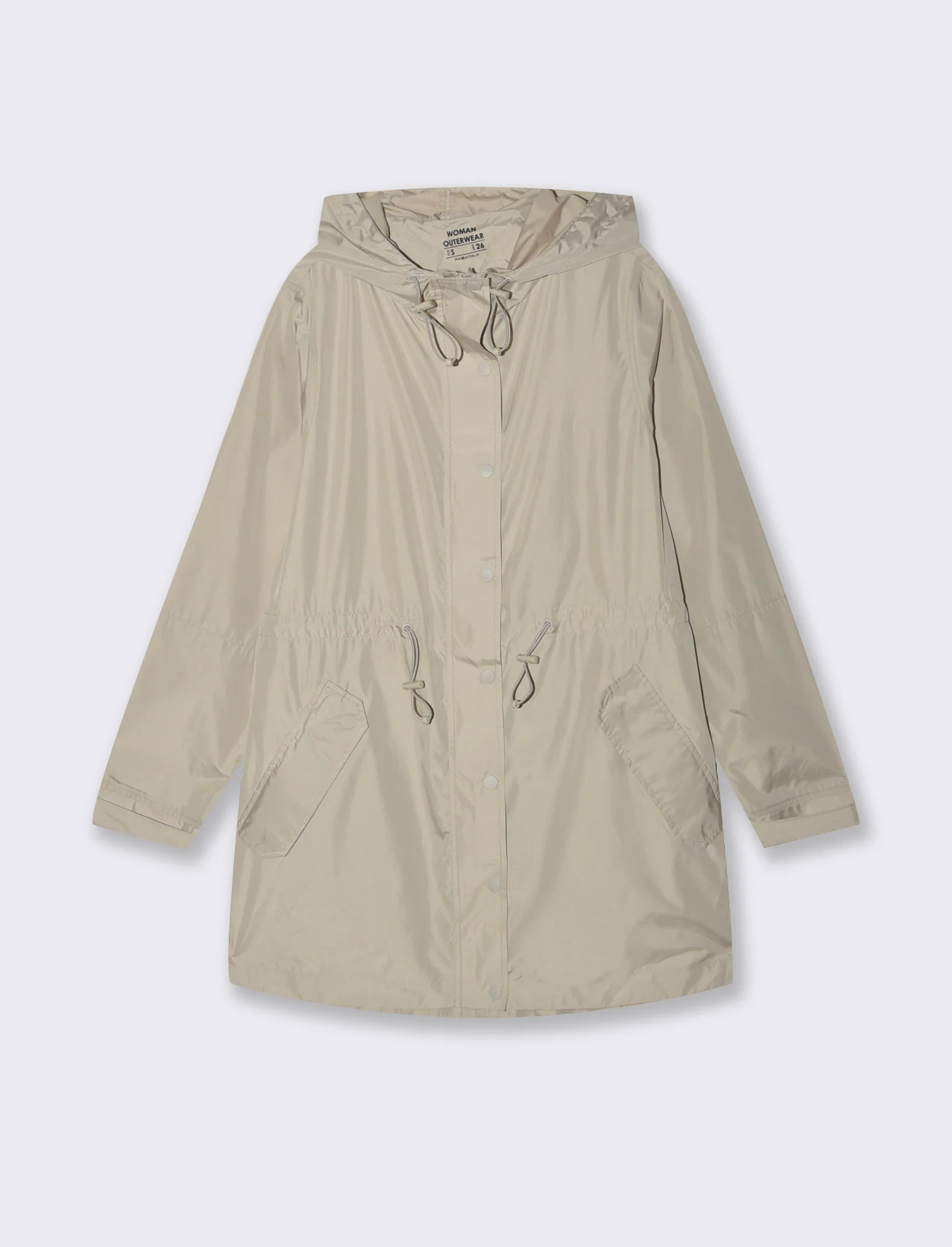 Parka Ripiegabile con Cappuccio e Zip - Beige grano - Image 4
