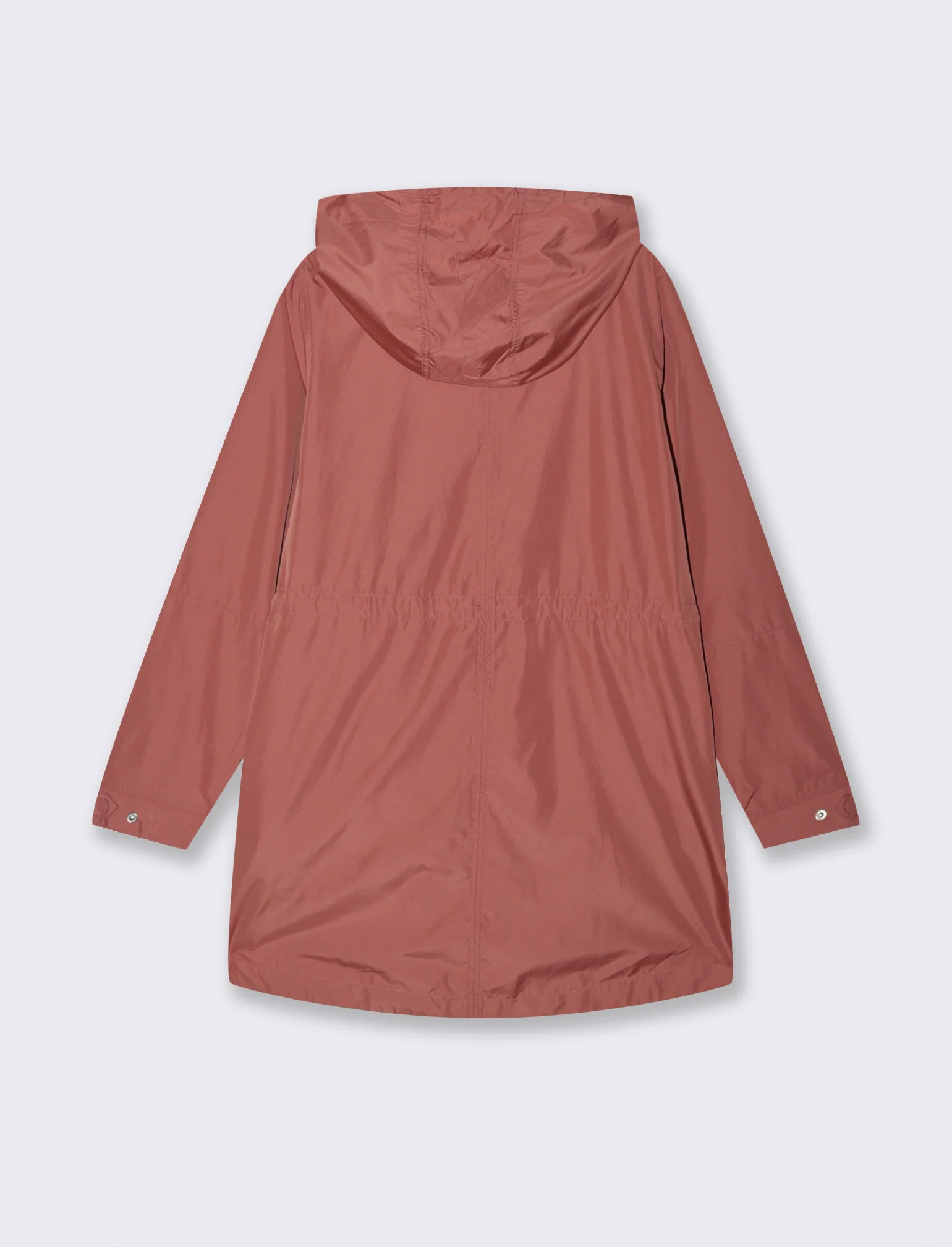 Parka Ripiegabile con Cappuccio e Zip - Rosso mattone - Image 2