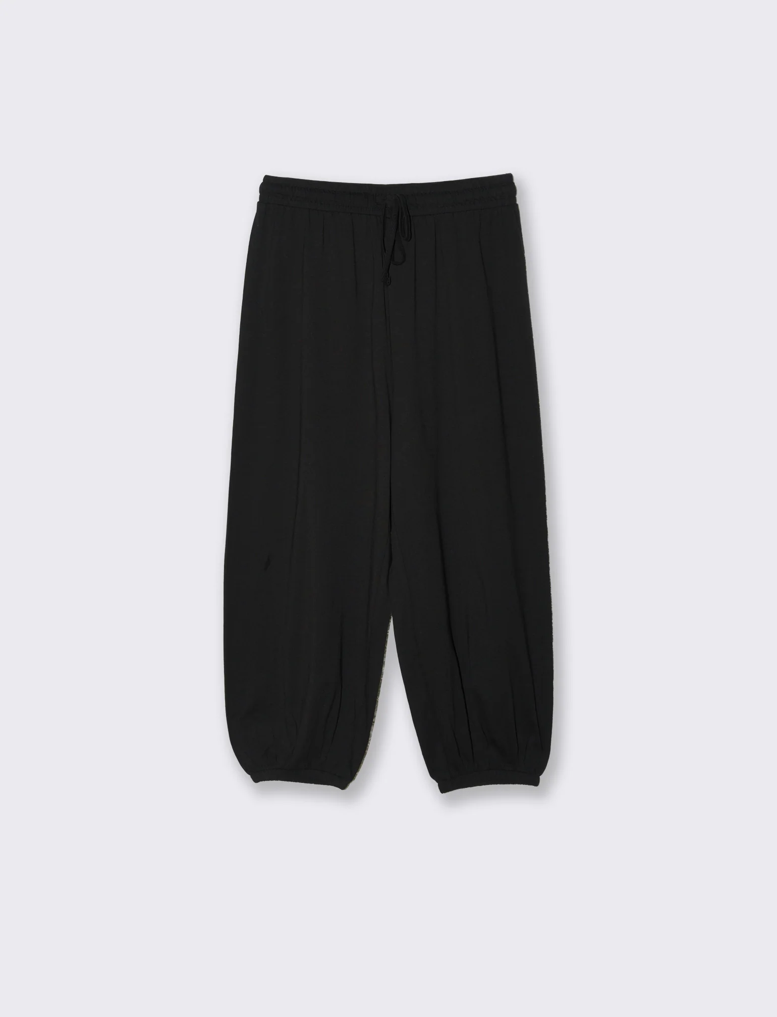Pinocchietto in cotone con elastico vita - Nero