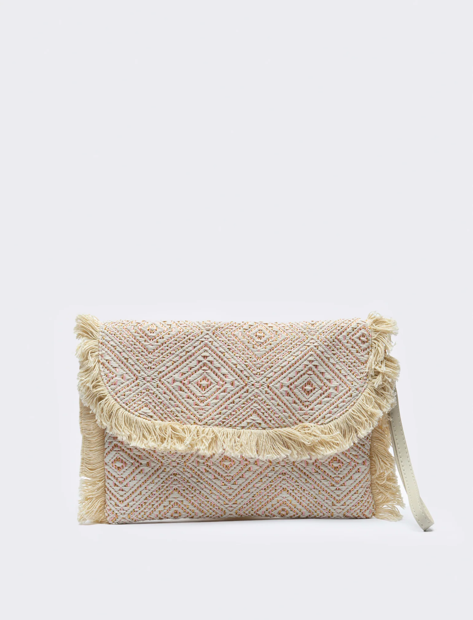 Pochette donna etnica con tracolla - Rosa
