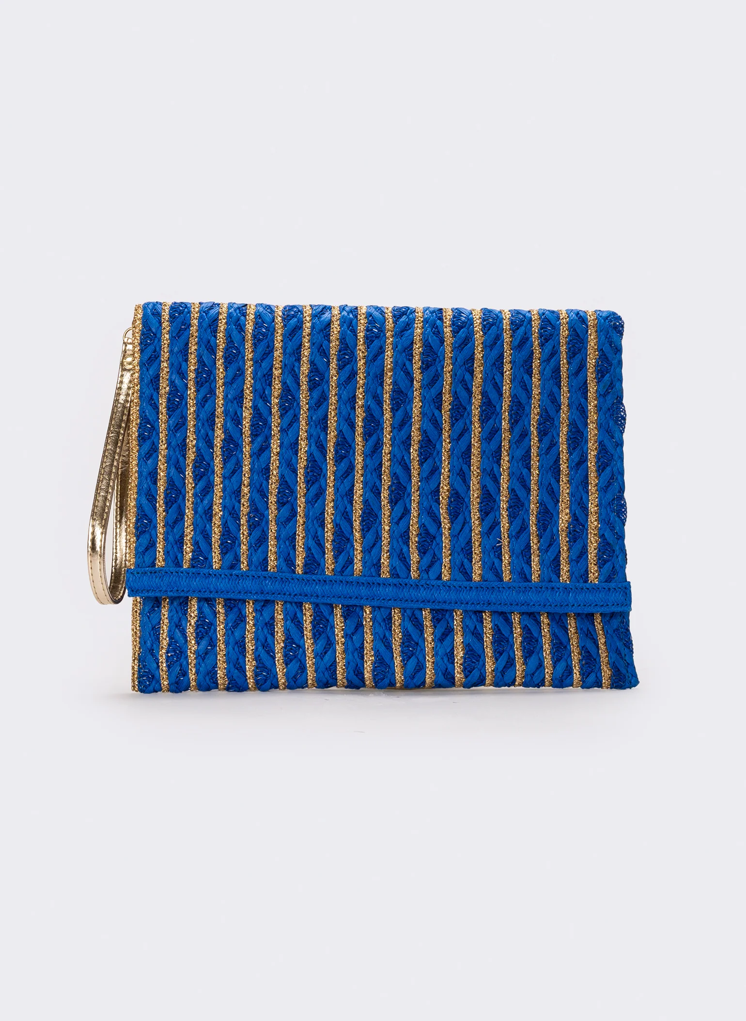 Pochette donna in carta con maniglia e tracolla - Blu