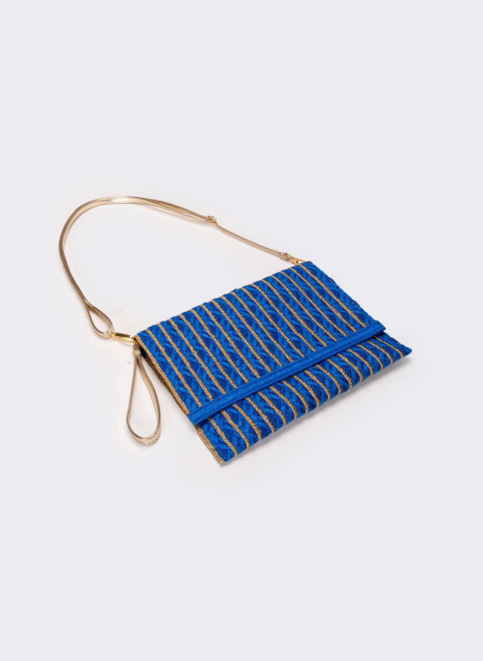 Pochette donna in carta con maniglia e tracolla - Blu - Image 2