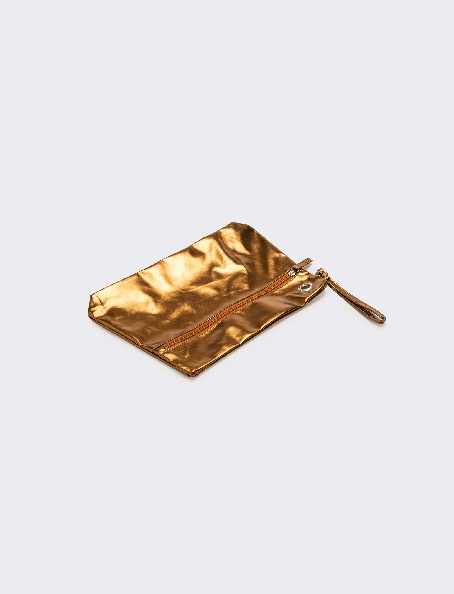 Pochette donna in vernice liscia con maniglia - Bronzo - Image 2
