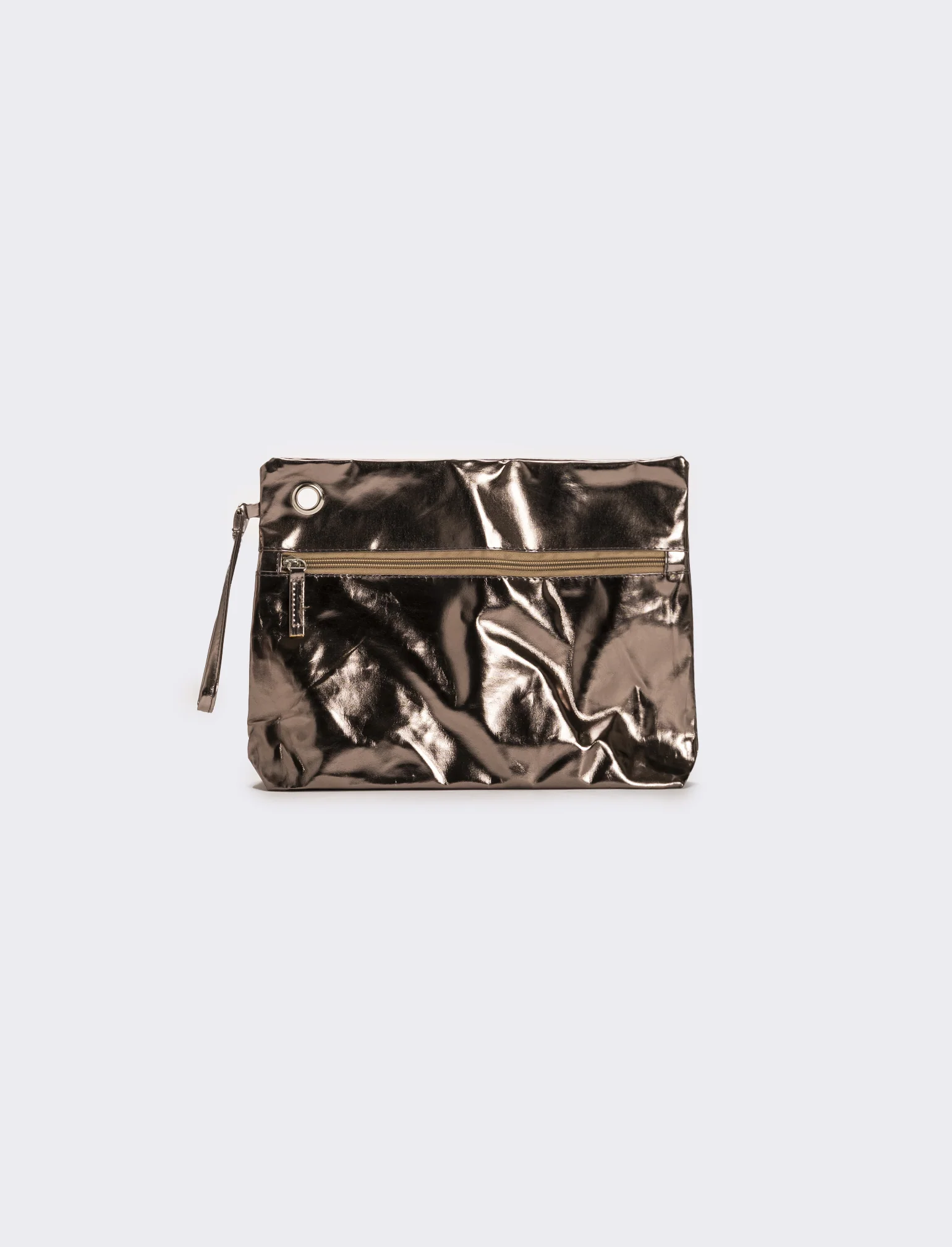 Pochette donna in vernice liscia con maniglia - canna di fucile