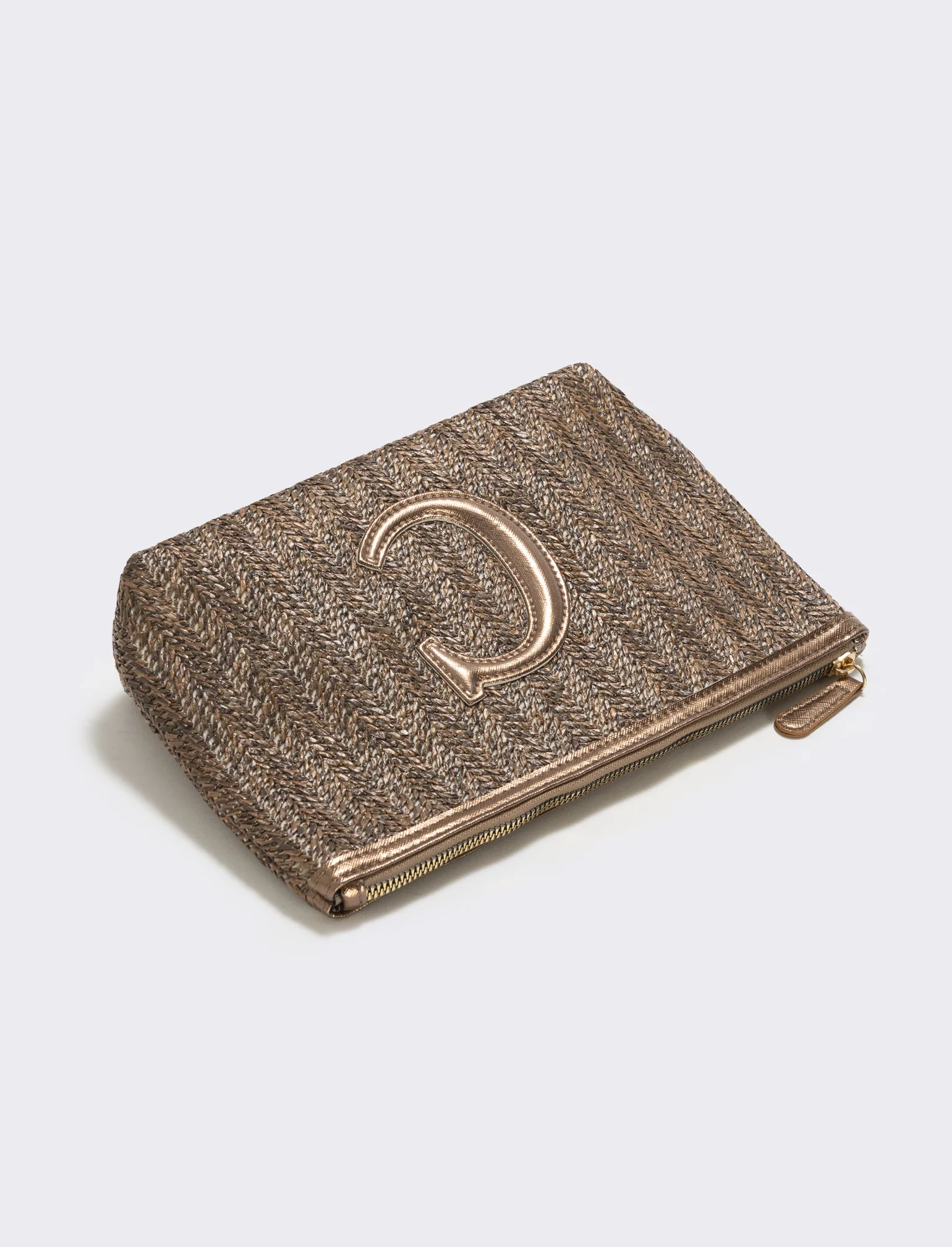 Pochette effetto paglia con lettera - var 2 - Image 2