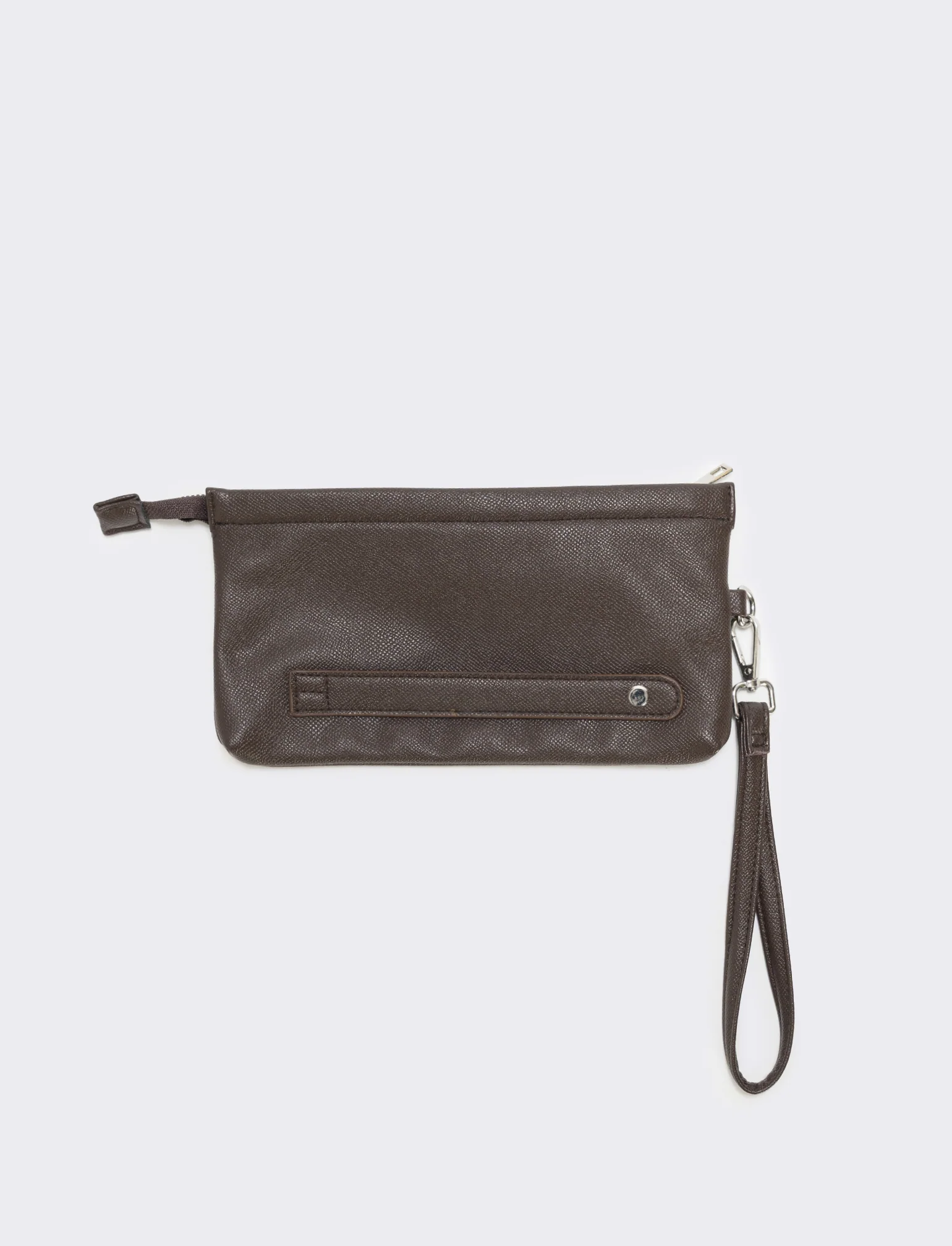 Pochette uomo con zip elegante e pratica - Moro