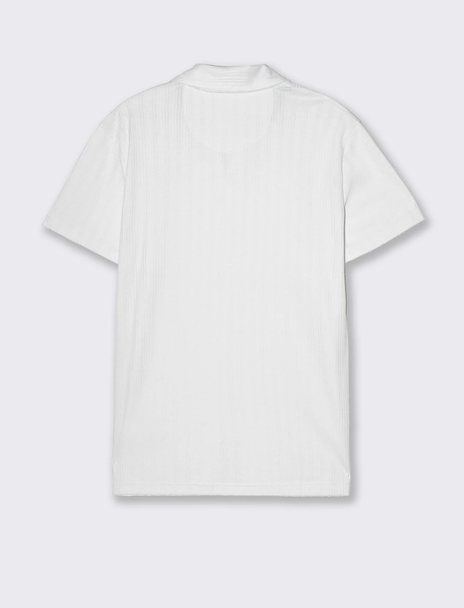 Polo a coste effetto maglia da uomo - Bianco - Image 2