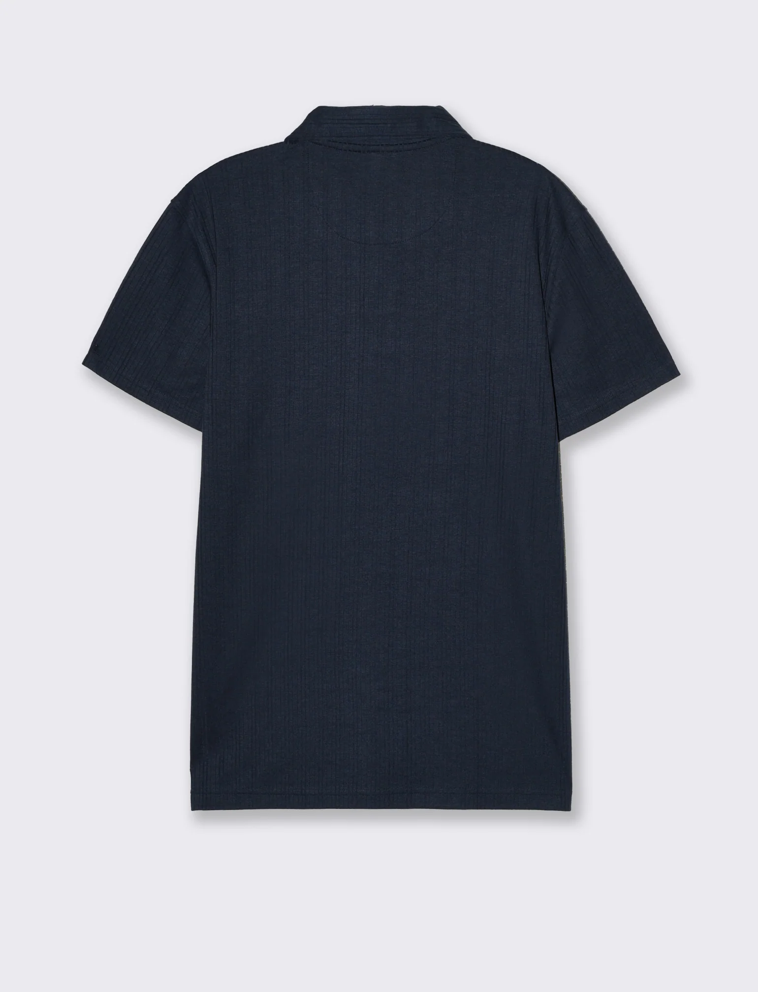 Polo a coste effetto maglia da uomo - Blu - Image 2