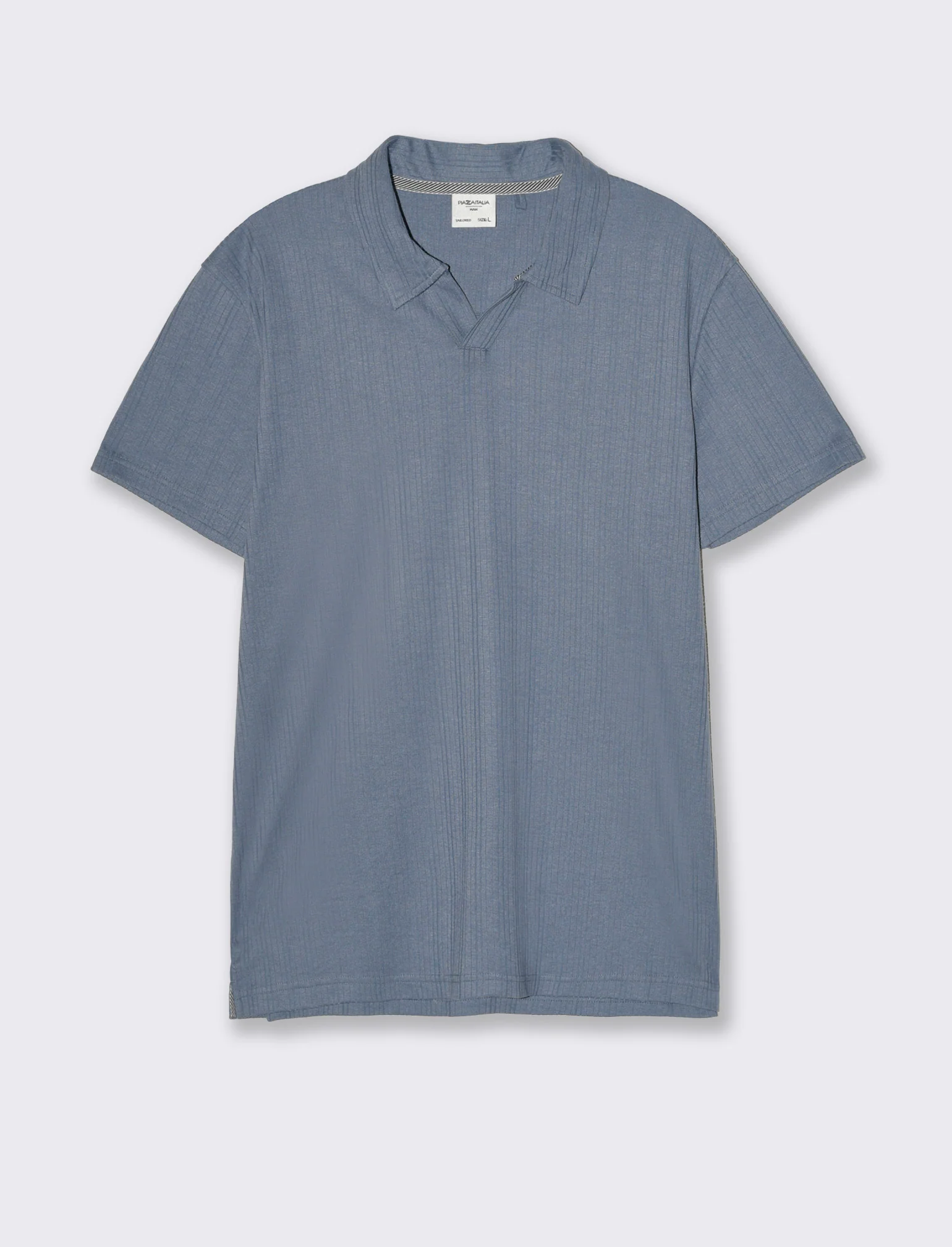 Polo a coste effetto maglia da uomo - CARTA DA ZUCCHERO