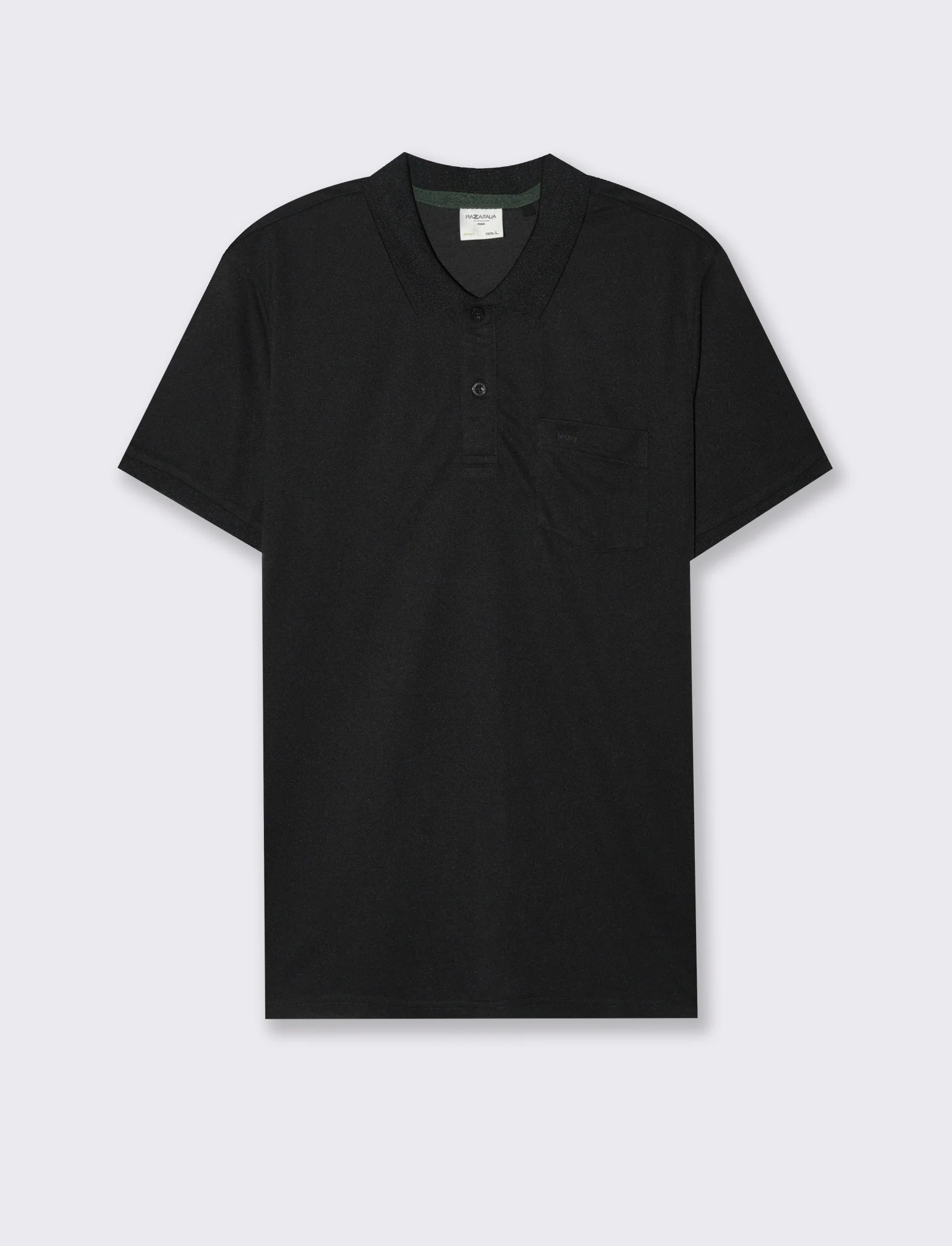 Polo basica con taschino da uomo - Nero - Image 4