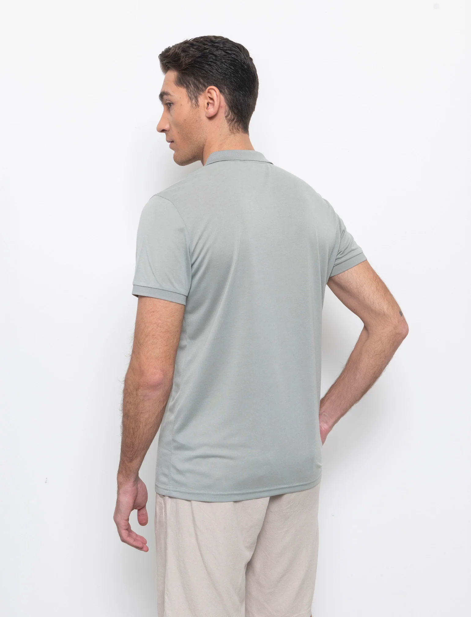 Polo basica con taschino da uomo - Verde