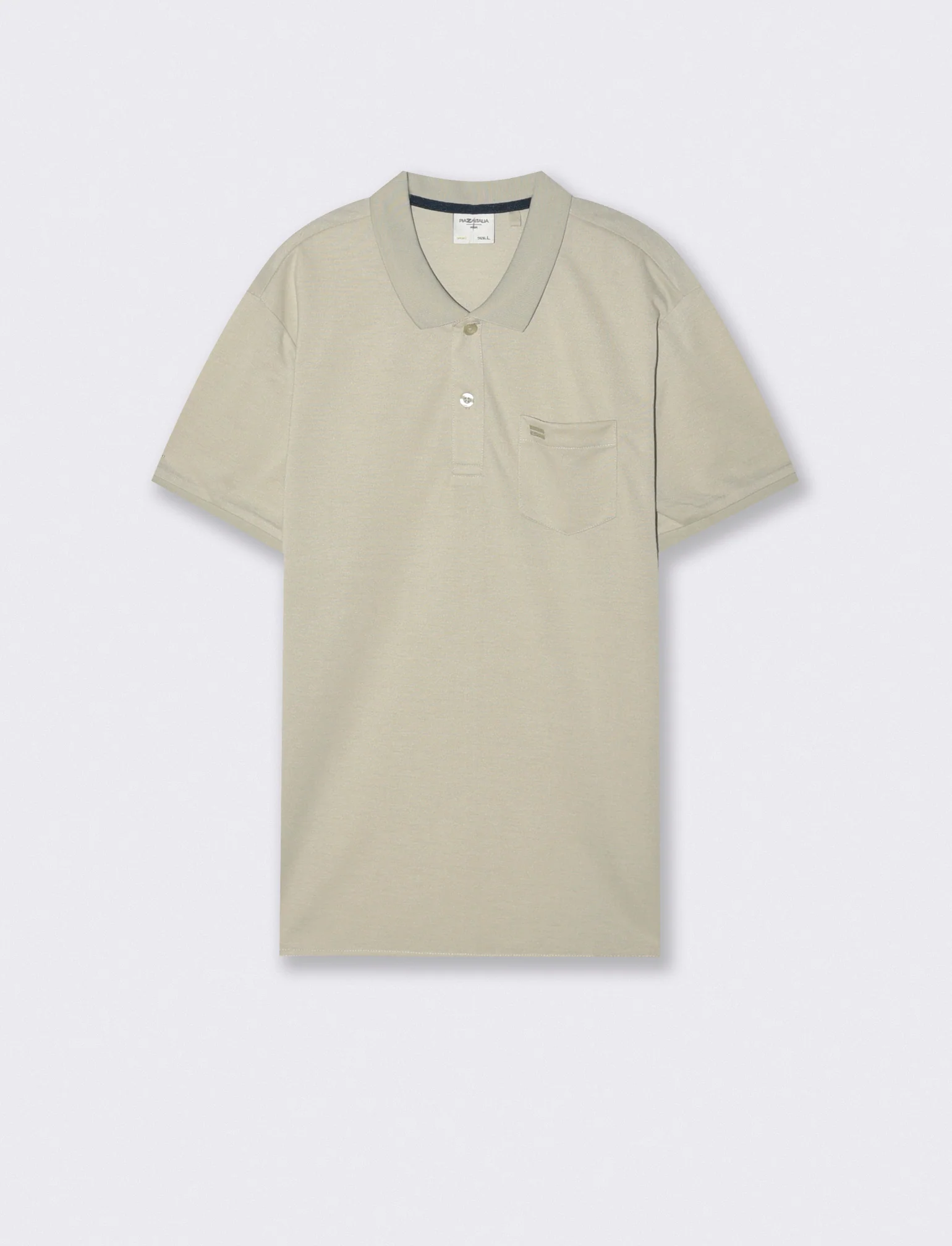 Polo basica con taschino e maniche corte - Grigio ghiaccio