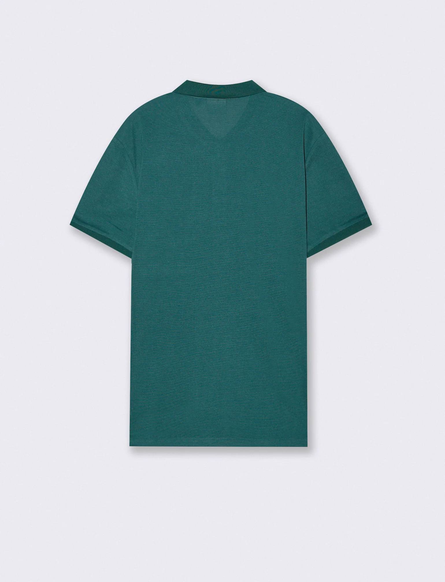 Polo basica con taschino e maniche corte - Verde petrolio - Image 2