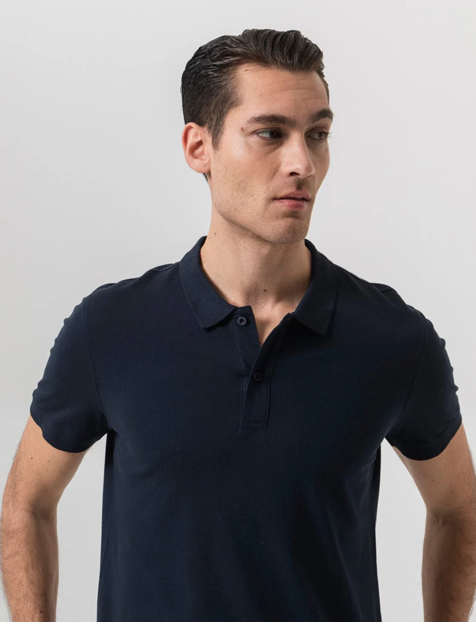 Polo basica in piquet da uomo - Blu - Image 3