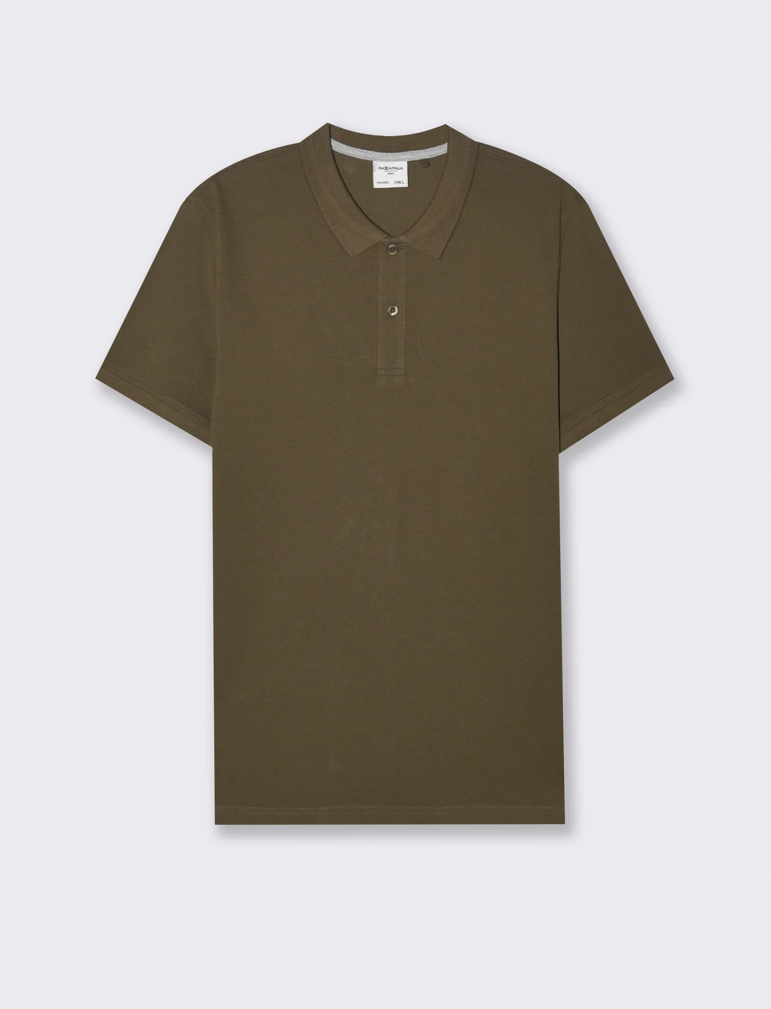 Polo basica in piquet da uomo - Verde kaki - Image 4