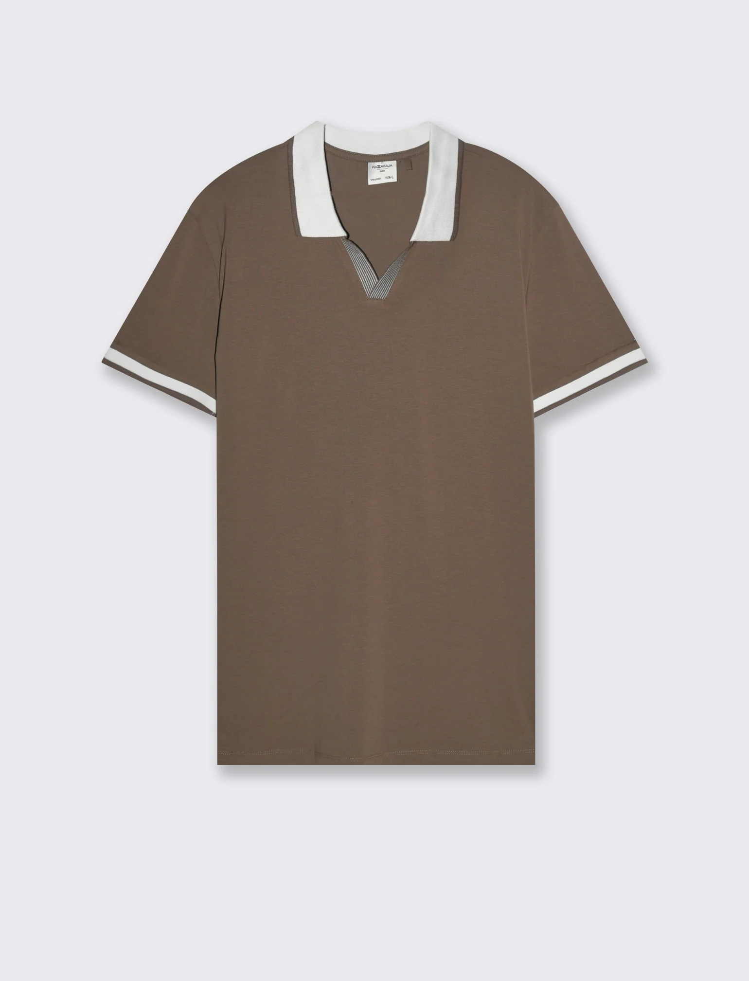 Polo collo derby da uomo - Grigio fango
