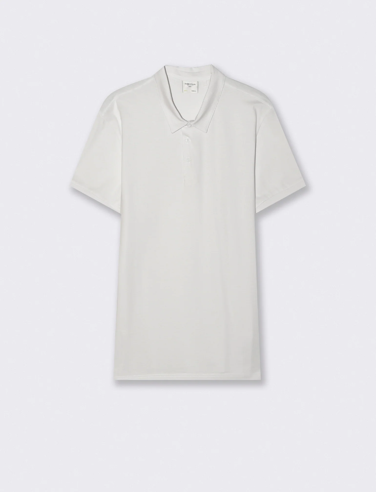 Polo Collo Derby in Cotone Elasticizzato - Bianco
