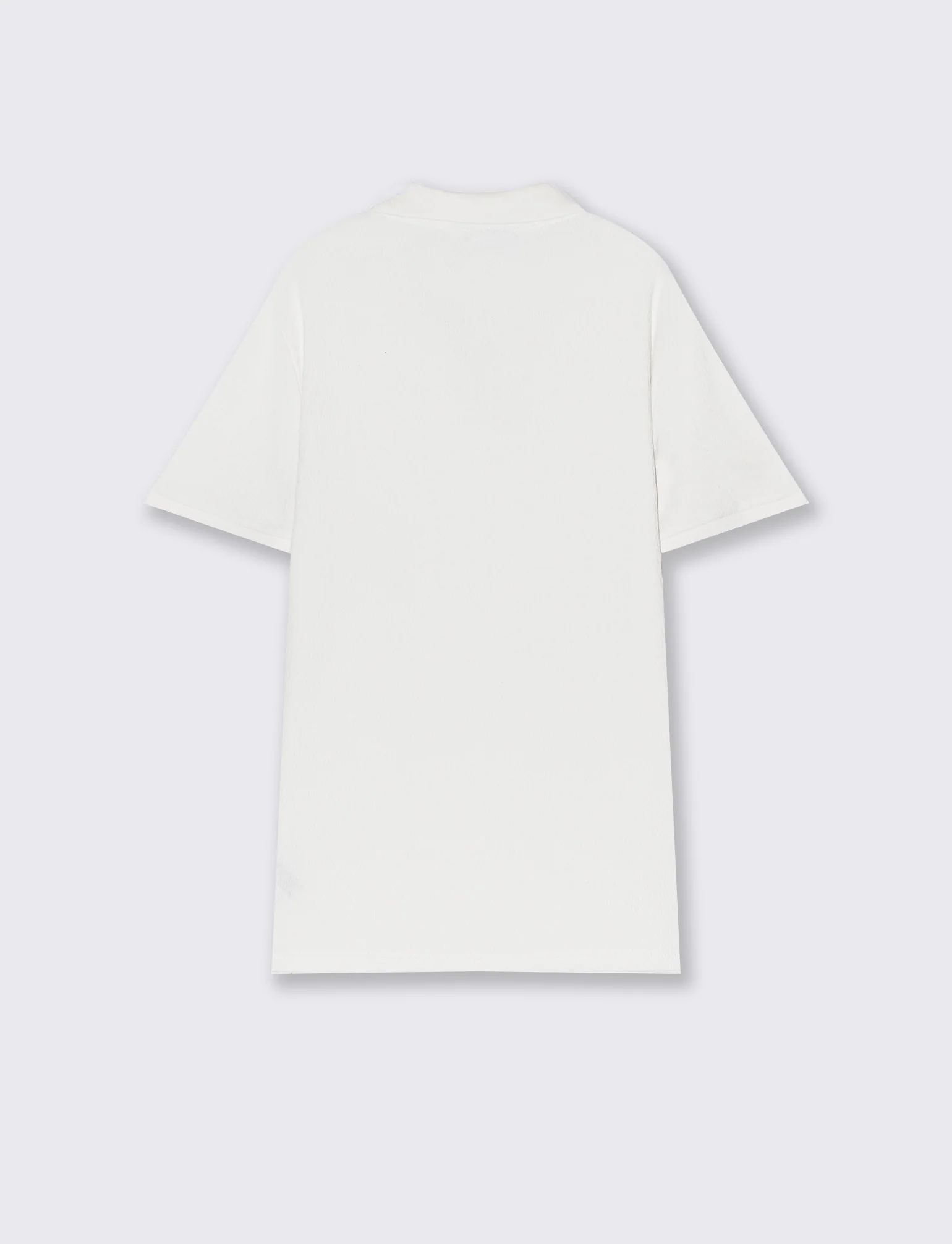 Polo con collo derby struttura jacquard da uomo - Bianco sporco - Image 2