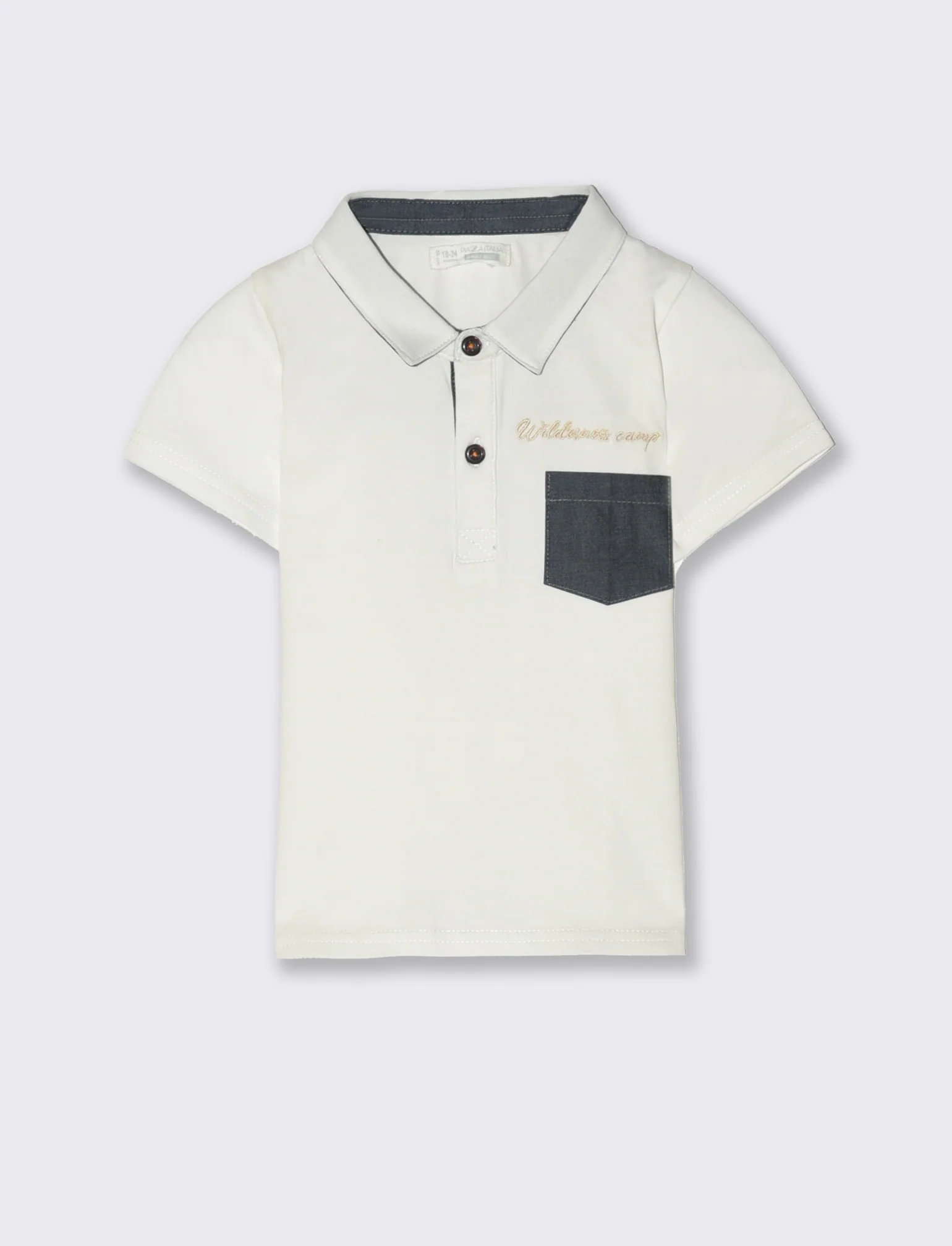 Polo con inserti a contrasto da neonato - Bianco latte
