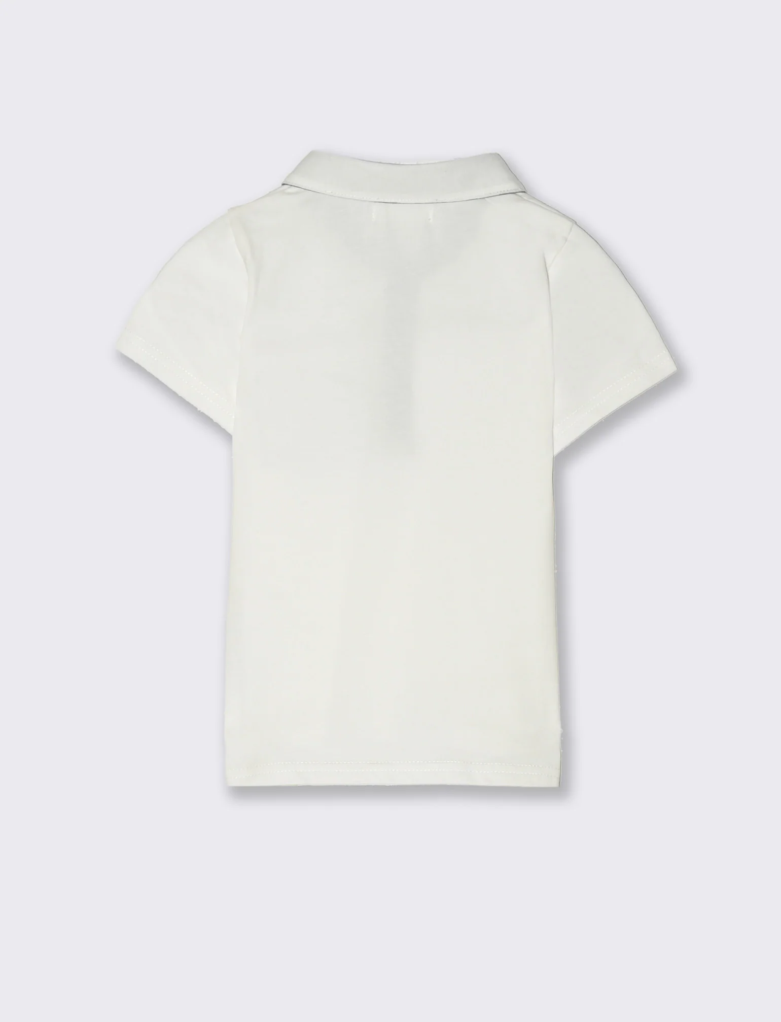 Polo con inserti a contrasto da neonato - Bianco latte - Image 2