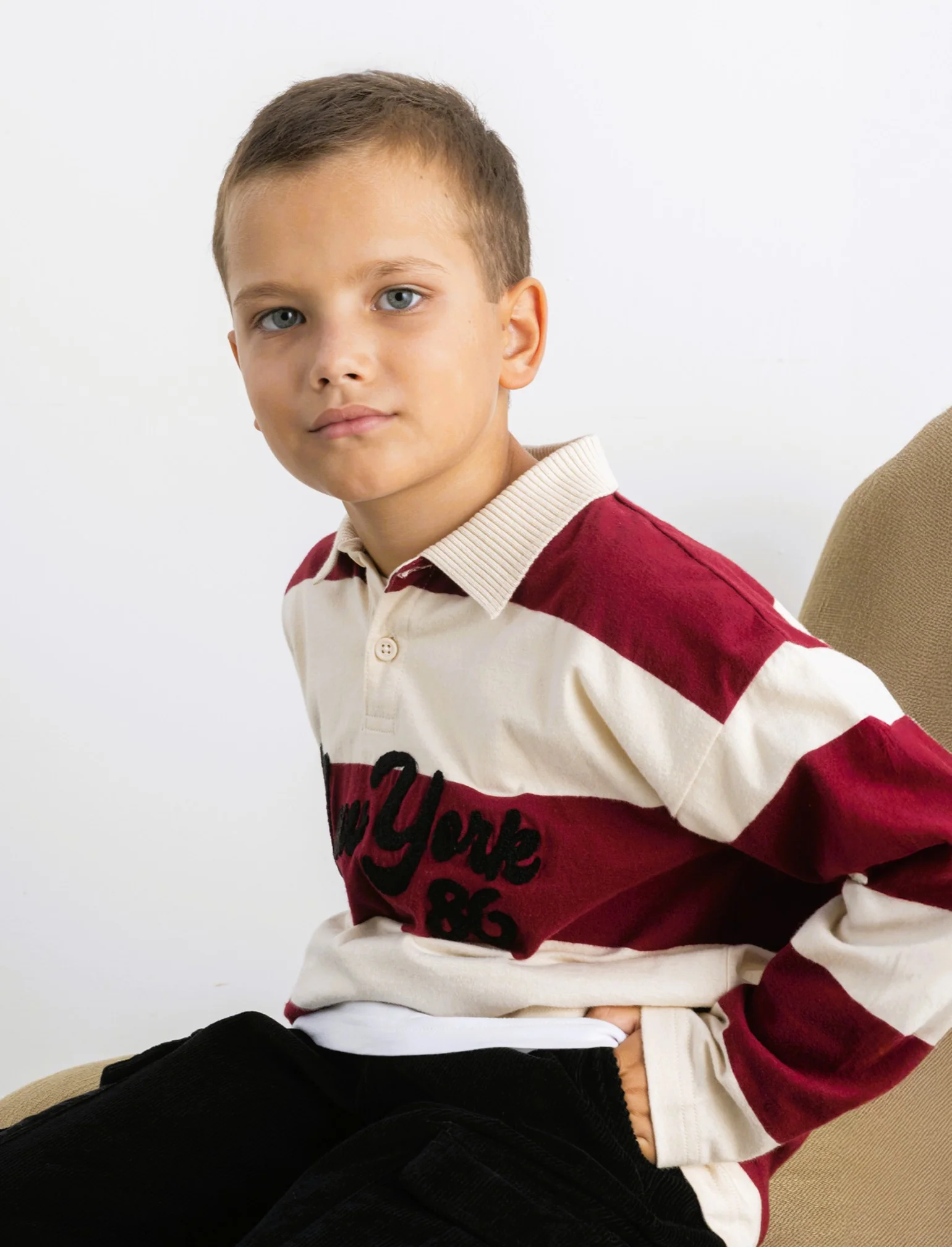 POLO CON RICAMO - Beige - Image 3