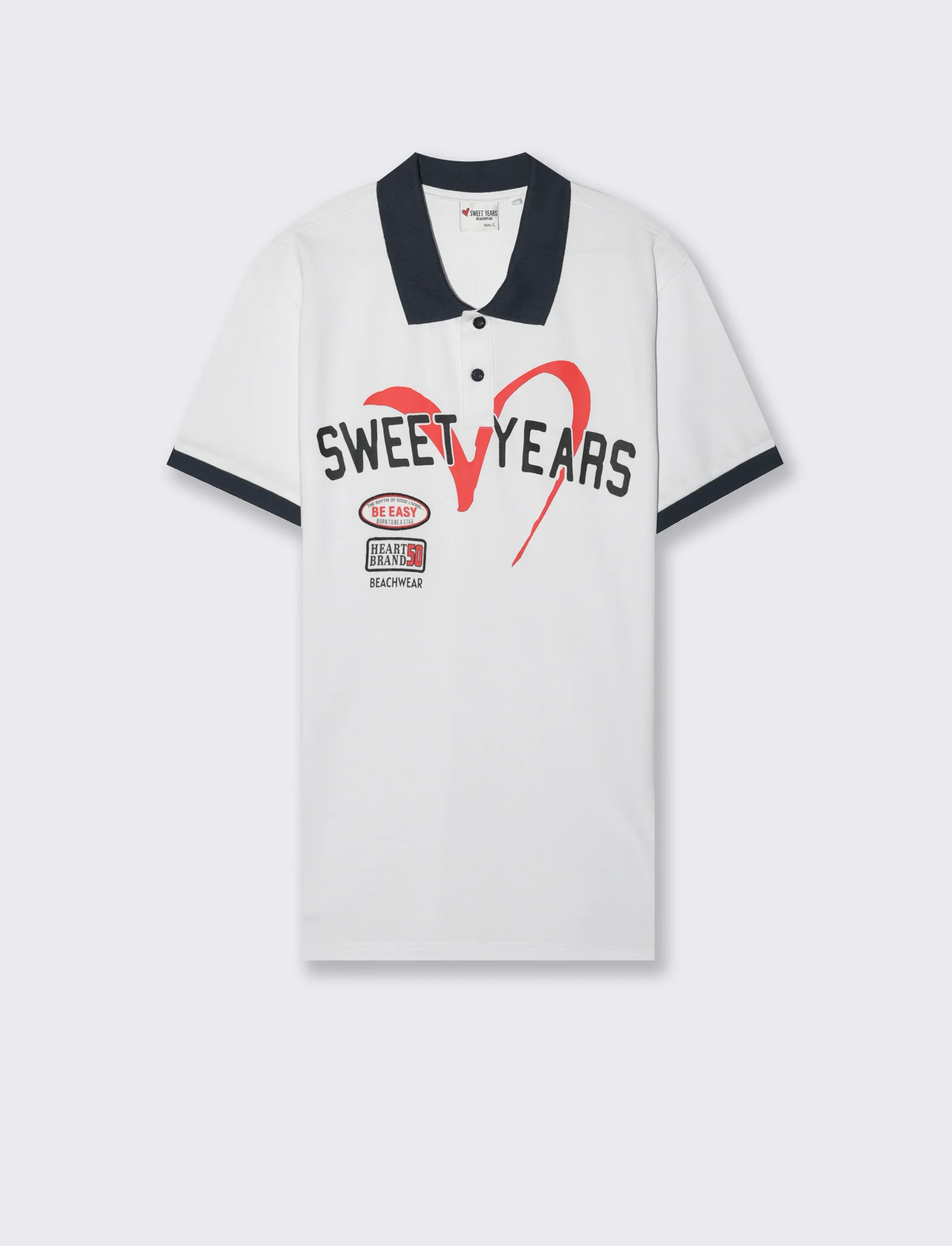Polo con stampa e ricami sweet years da uomo - Bianco - Image 2