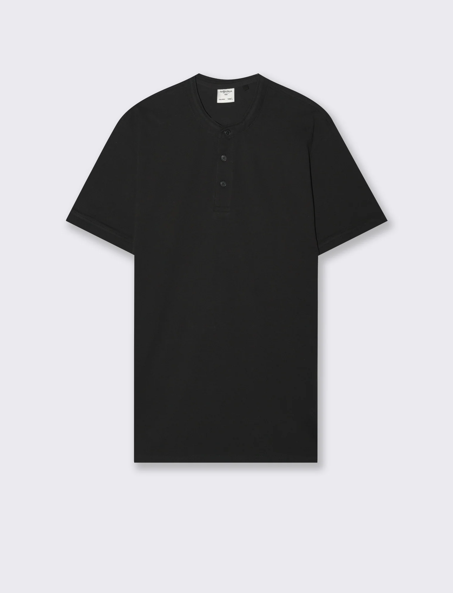 Polo coreana in piquet da uomo - Nero