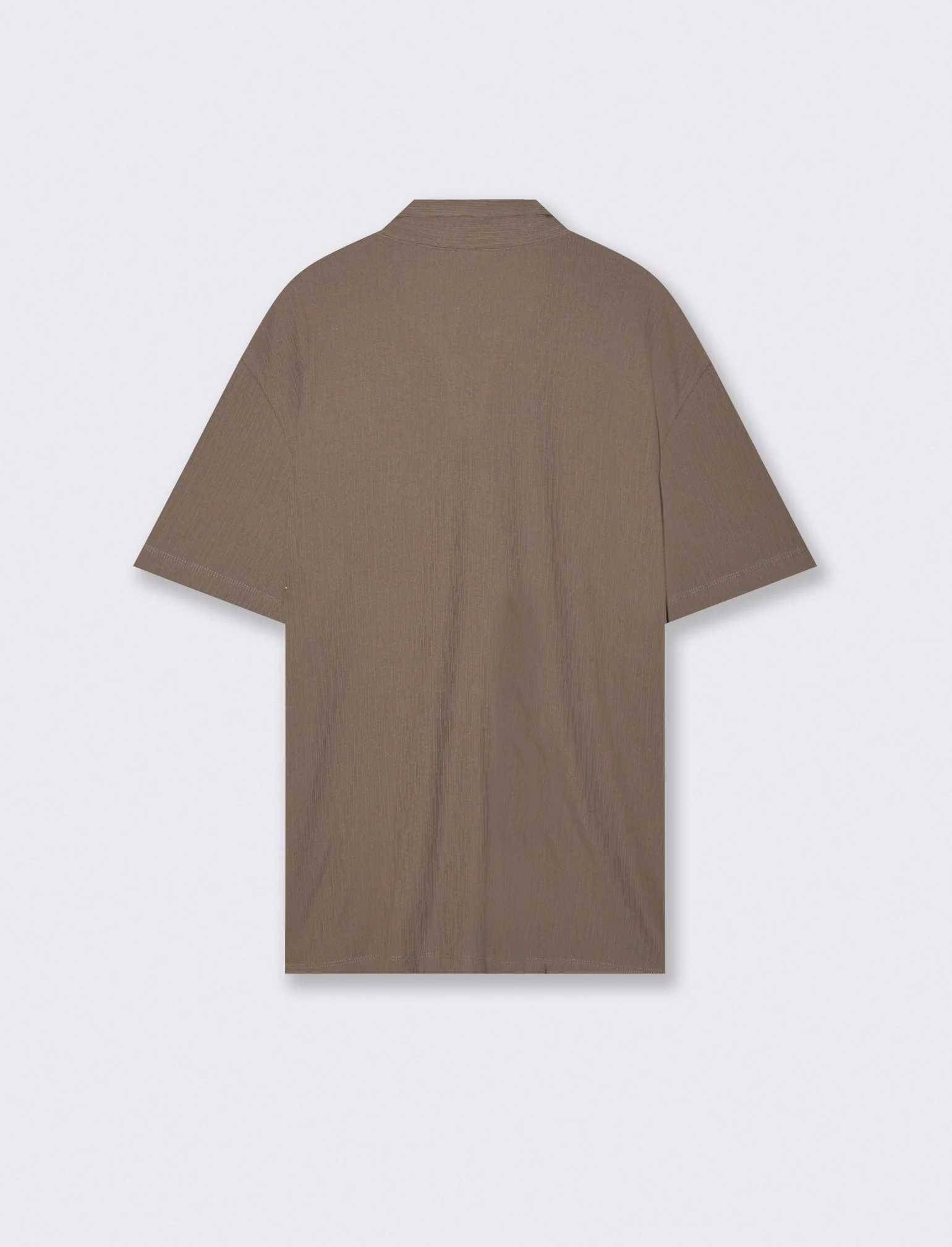 Polo Derby Effetto Maglia a Costine - Grigio fango - Image 2