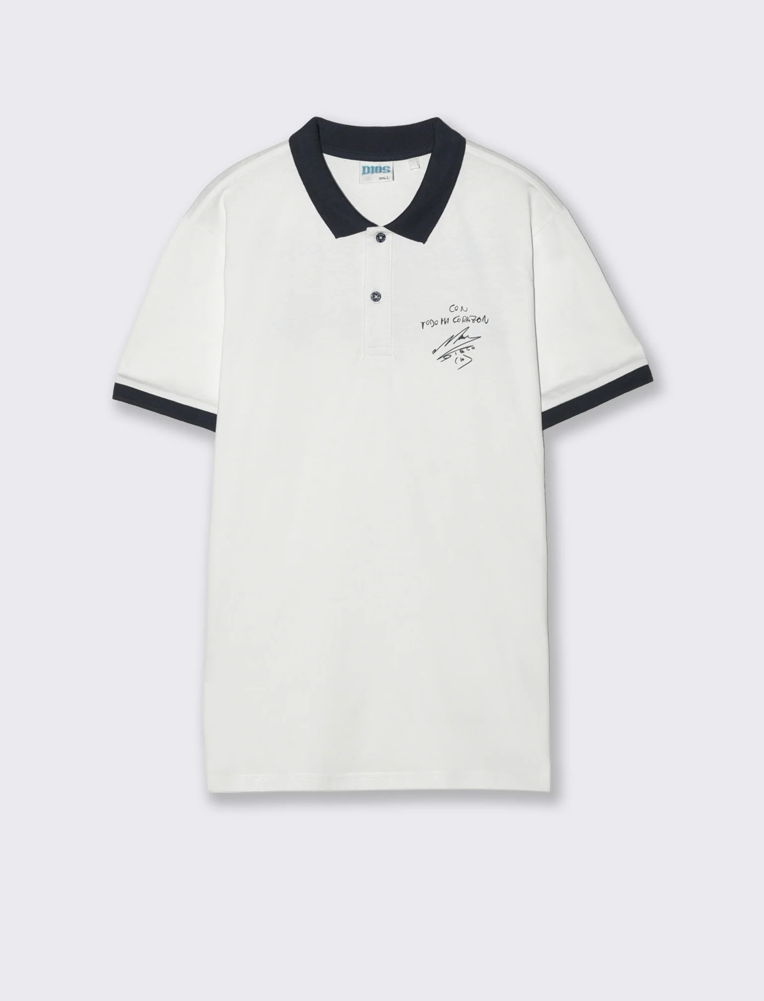 Polo in Jersey D10S con Stampa Unica - Bianco