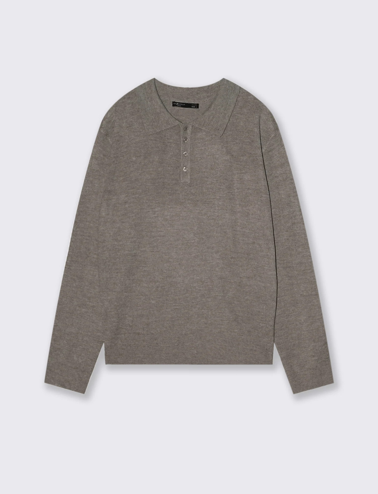 POLO IN MAGLIA EFFETTO LANA - Grigio fango