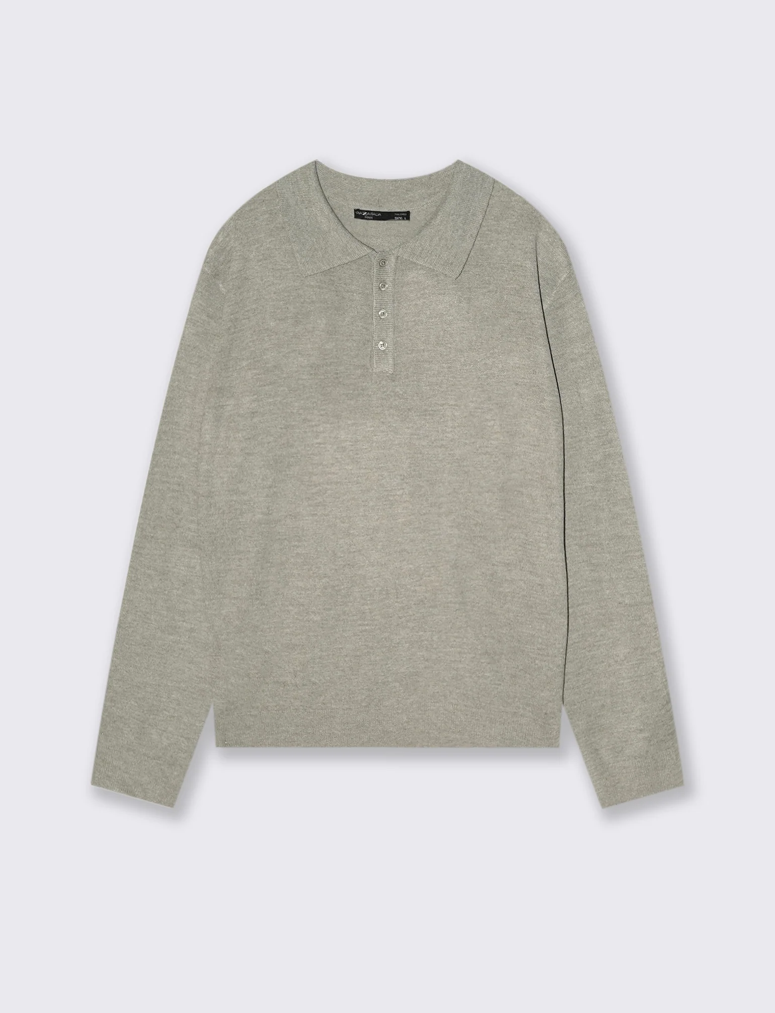 POLO IN MAGLIA EFFETTO LANA - Verde salvia